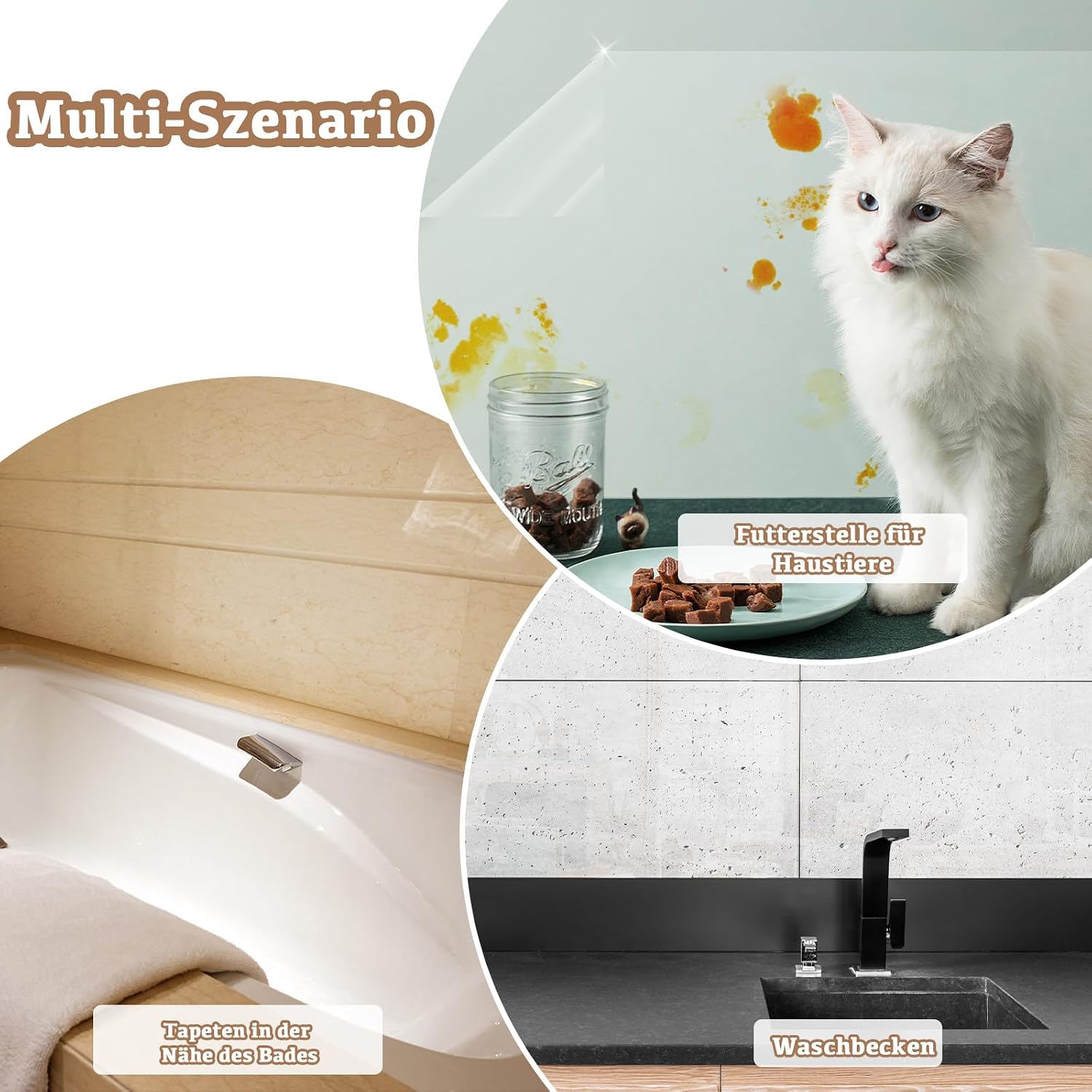Thumbnail 2 de Hode Film Adhesif Transparent pour Meuble 30x300 cm – Revêtement PVC autocollant clair et résistant