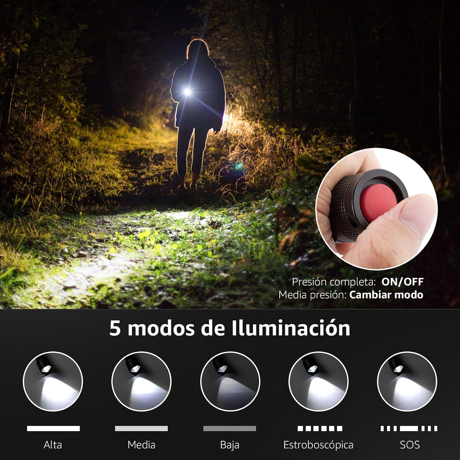 Detalle 2 de Lepro LE2050 Linterna LED 300 lúmenes