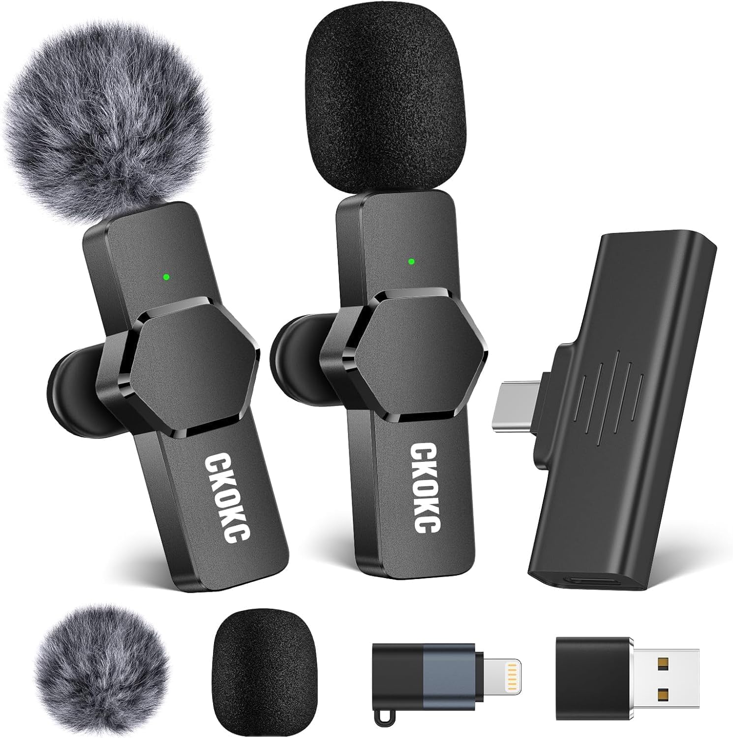 Detalle de CKOKC Wireless Lavalier Microphone for iPhone - Android - Computer: Practical, versatile Tactic for On‑Camera audio