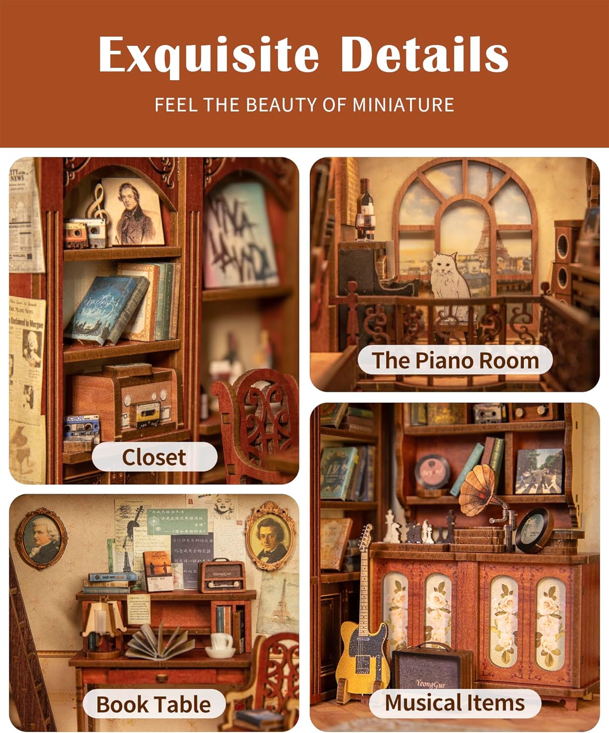 Thumbnail 5 de Cutefun Book Nook Kit 3D miniature book nook