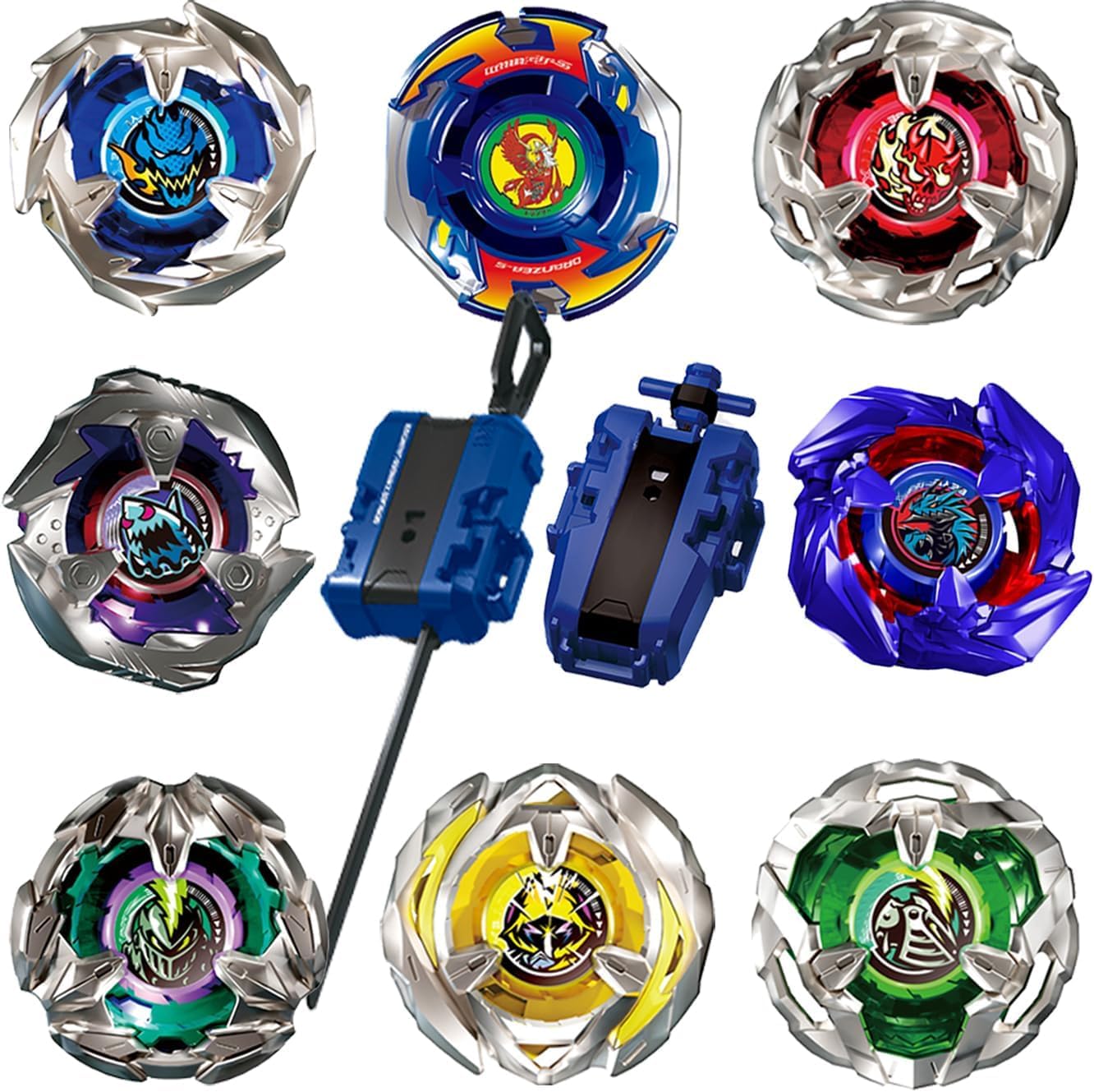 ASVEXKW Battling Set: Spinning Tops with Launchers for Family Fun