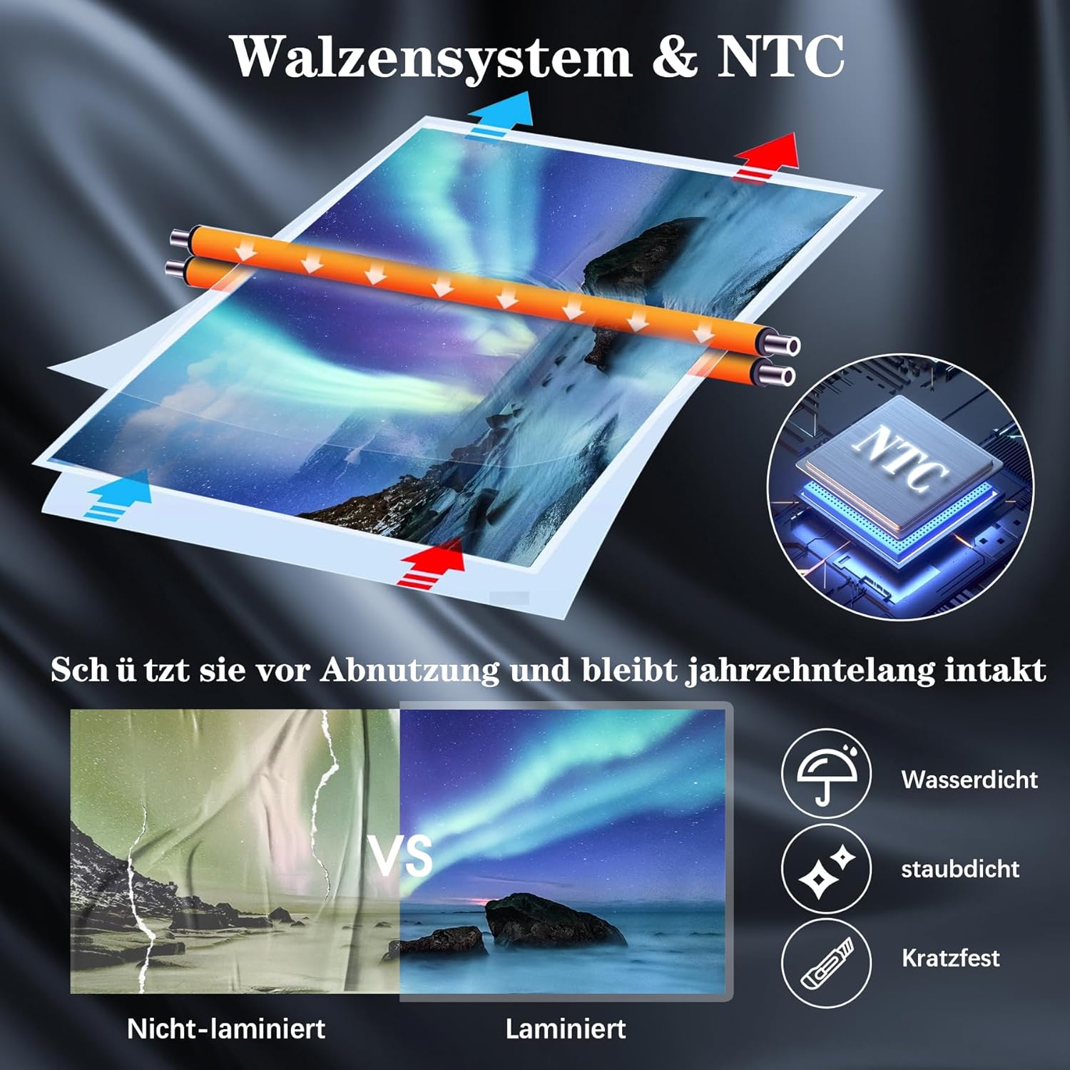 Thumbnail 2 de 11‑in‑1 A4 Thermolaminiergerät mit 36 Folien 📄