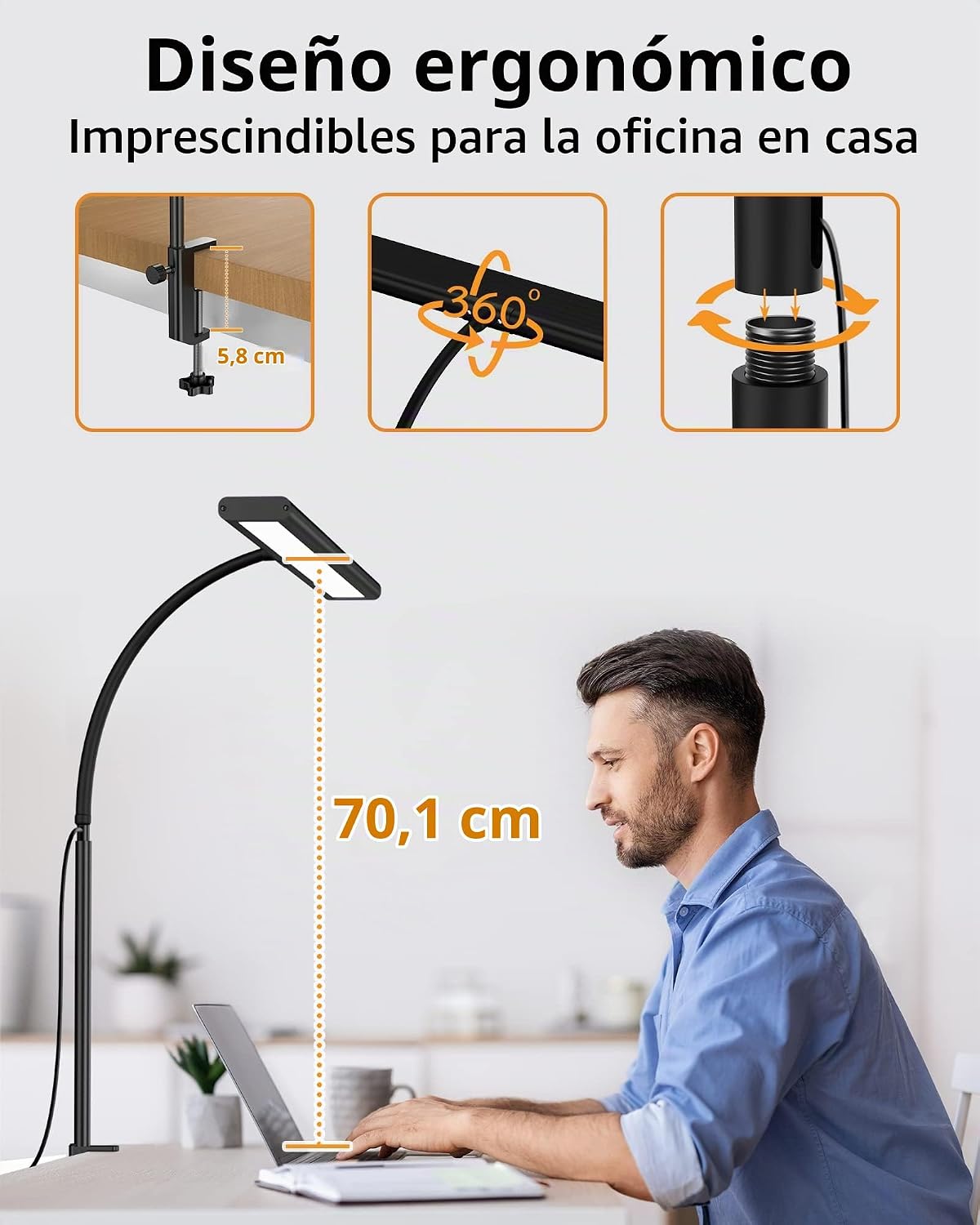 Thumbnail 2 de iFalarila 160 LED lámpara de escritorio 40 cm