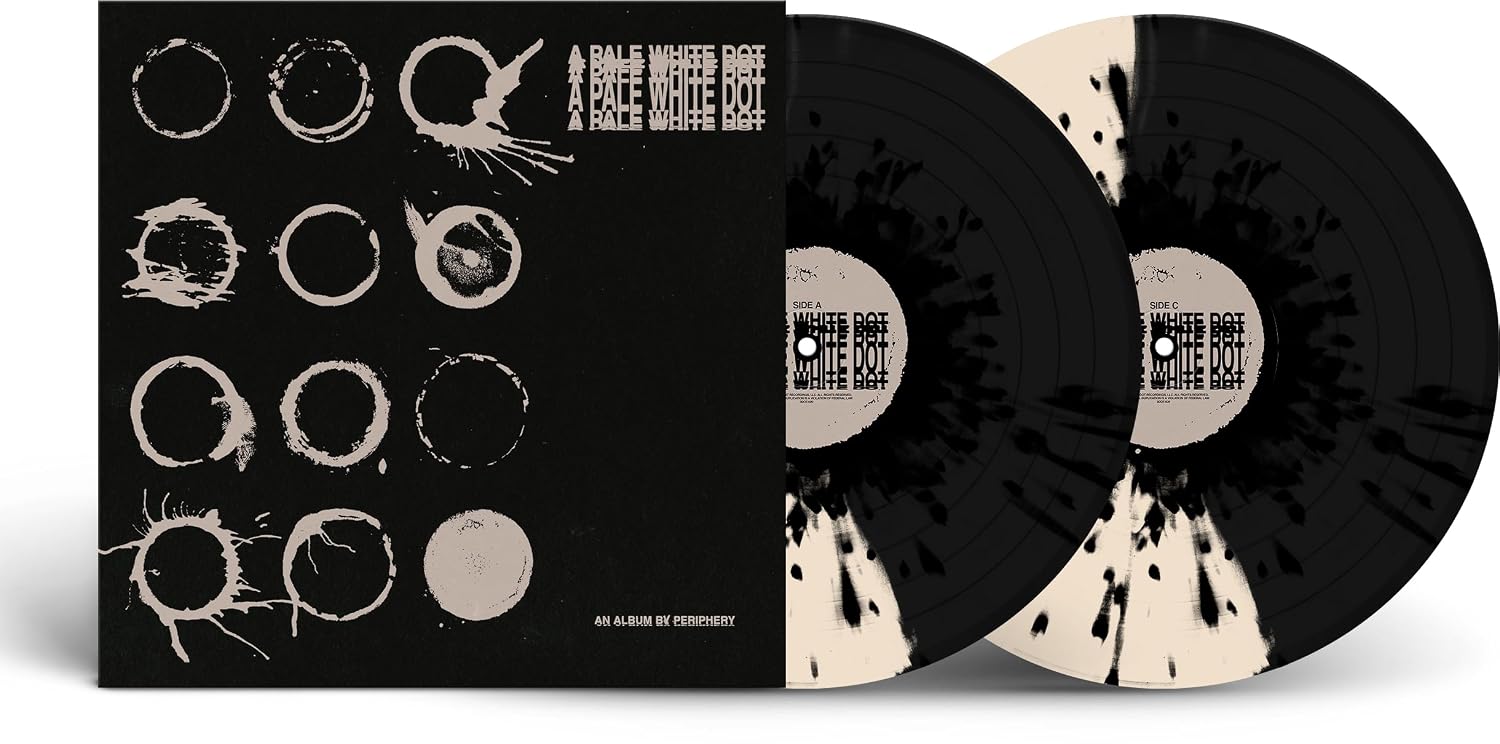 Detalle de Periphery A Pale White Dot Vinyl Album, Half Black and Cream Splatter