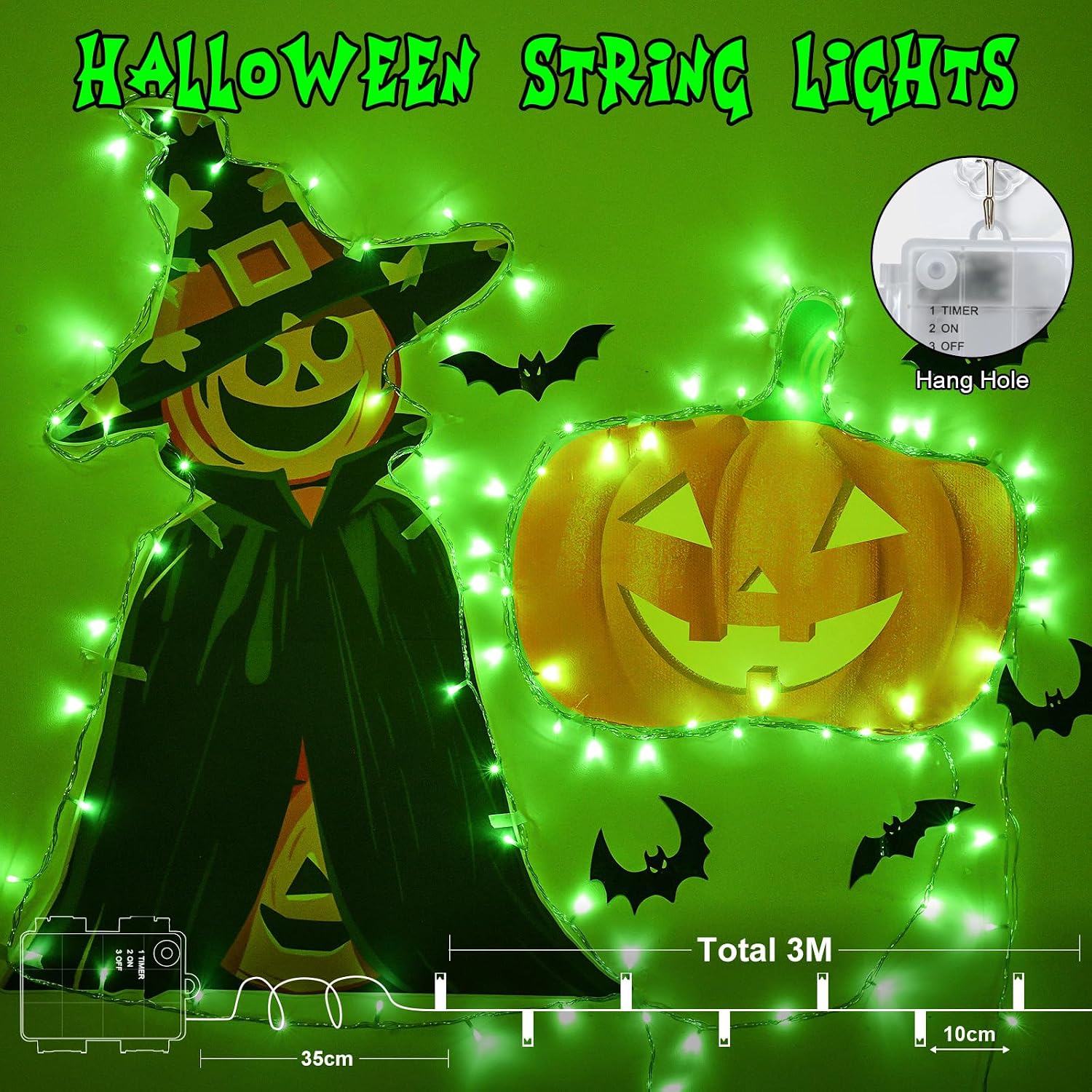 Thumbnail 3 de Gcstnn Halloween Decorations Fairy Lights – 5M, 50 LEDs, IP65 Battery-Operated