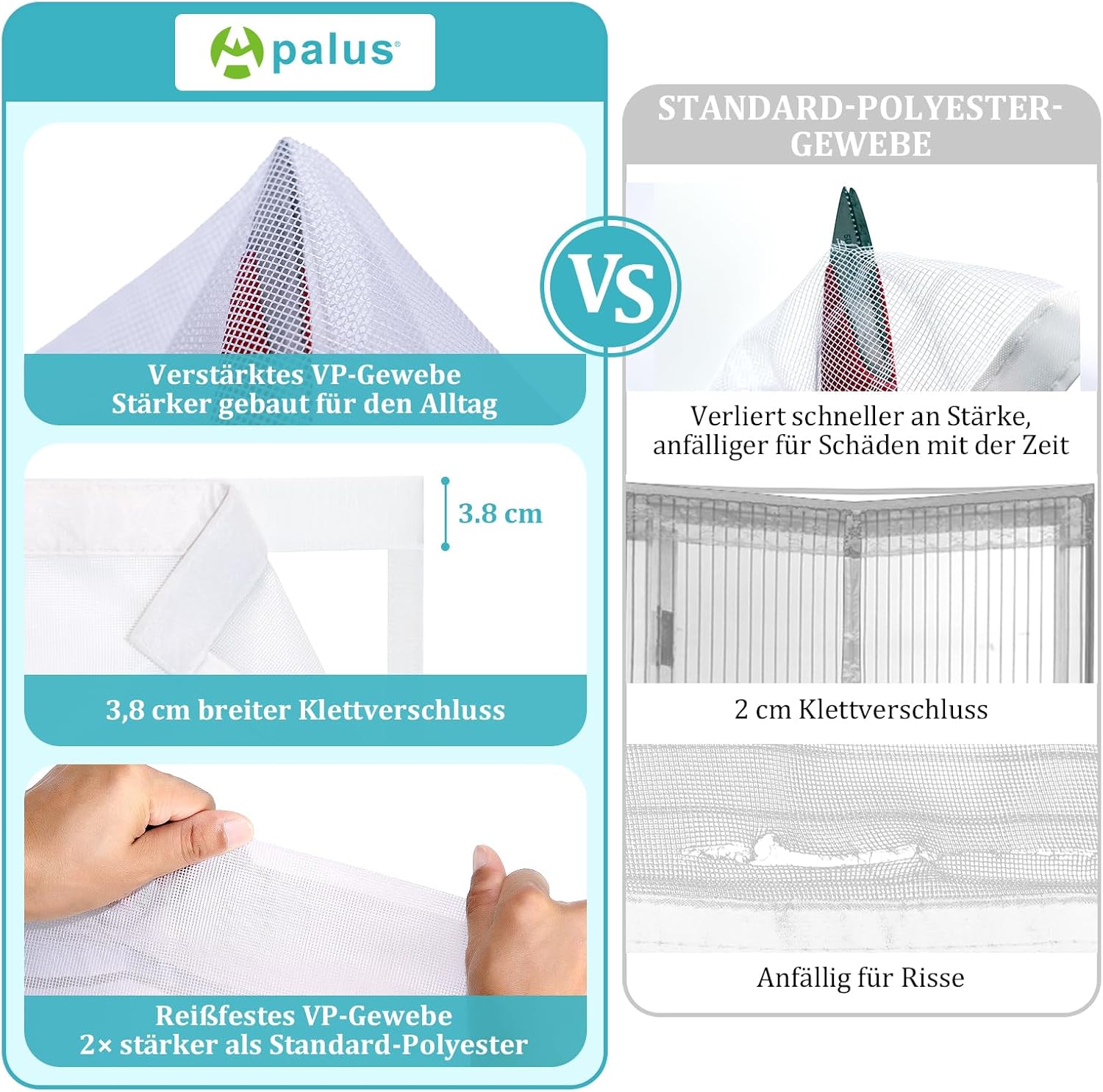 Thumbnail 6 de Apalus VP Fliegengitter Tür mit Magnetverschluss, 140x240 cm – für Balkontür & Mietwohnung