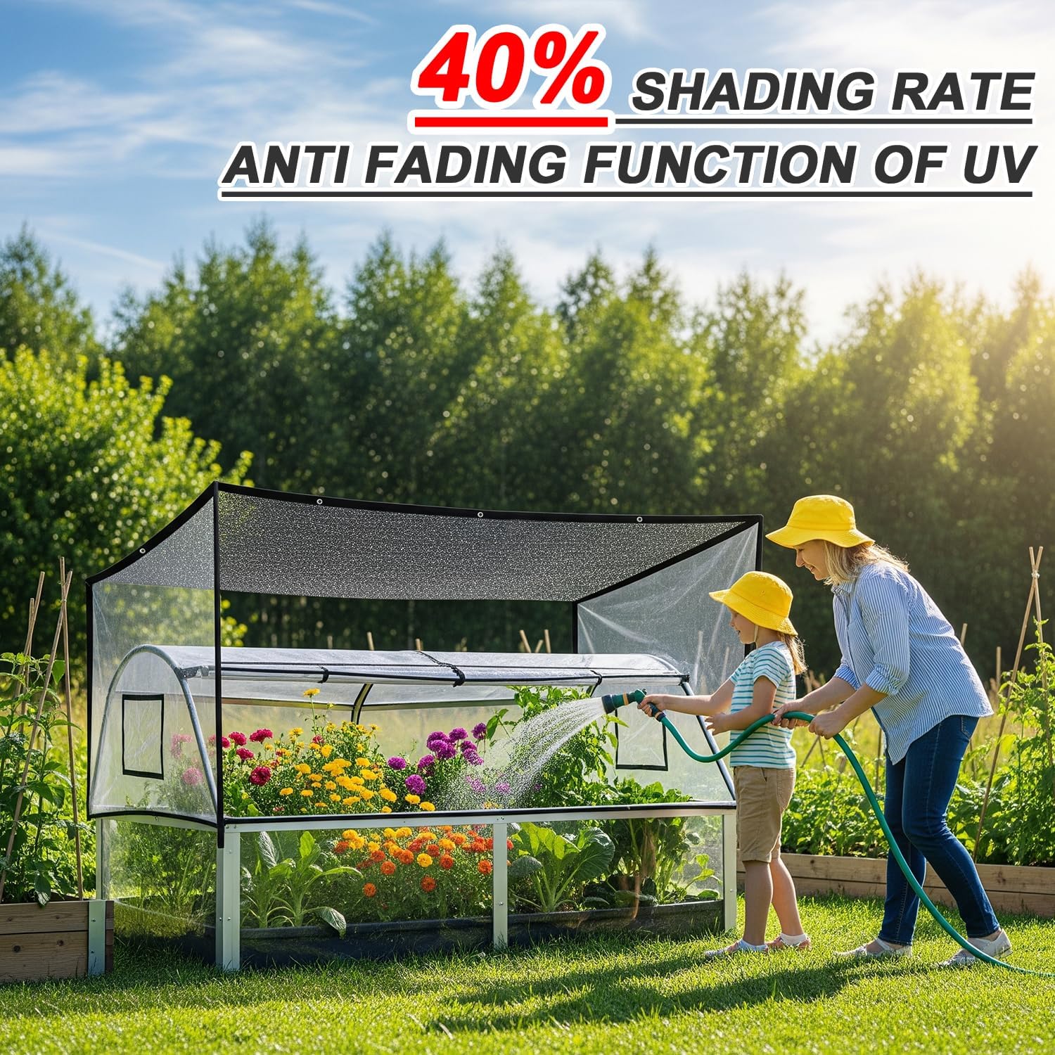 Detalle de SUNNY GUARD SG-XBBSC Sun Shade Cloth, 10 x 12 FT Black HDPE Mesh