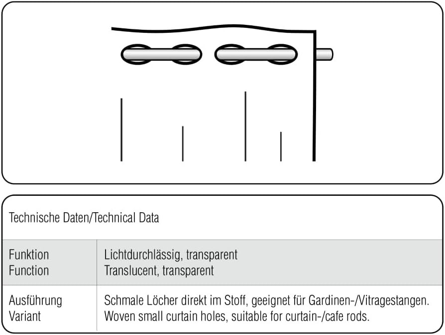 Thumbnail 3 de Gardinia Sehlbach Bistrogardine Voile Stickerei Mohnblume, Weiß, 155 x 45 cm