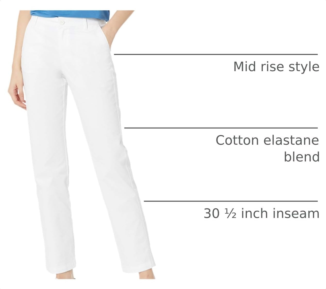 Detalle 2 de Amazon Essentials Women's Slim Fit, Straight Leg Mid-Rise Stretch Twill Chino Pant