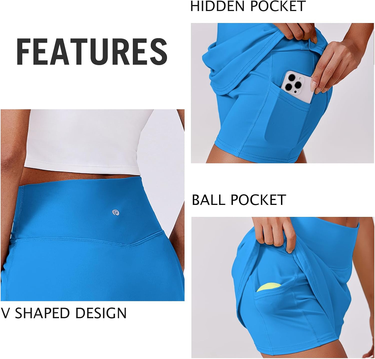 Thumbnail 3 de PINSPARK Women’s Tennis Skirt High Waisted Golf Skort with 2 Pockets – Stretchy Athletic Showpiece for Tennis, Pickleball, and More