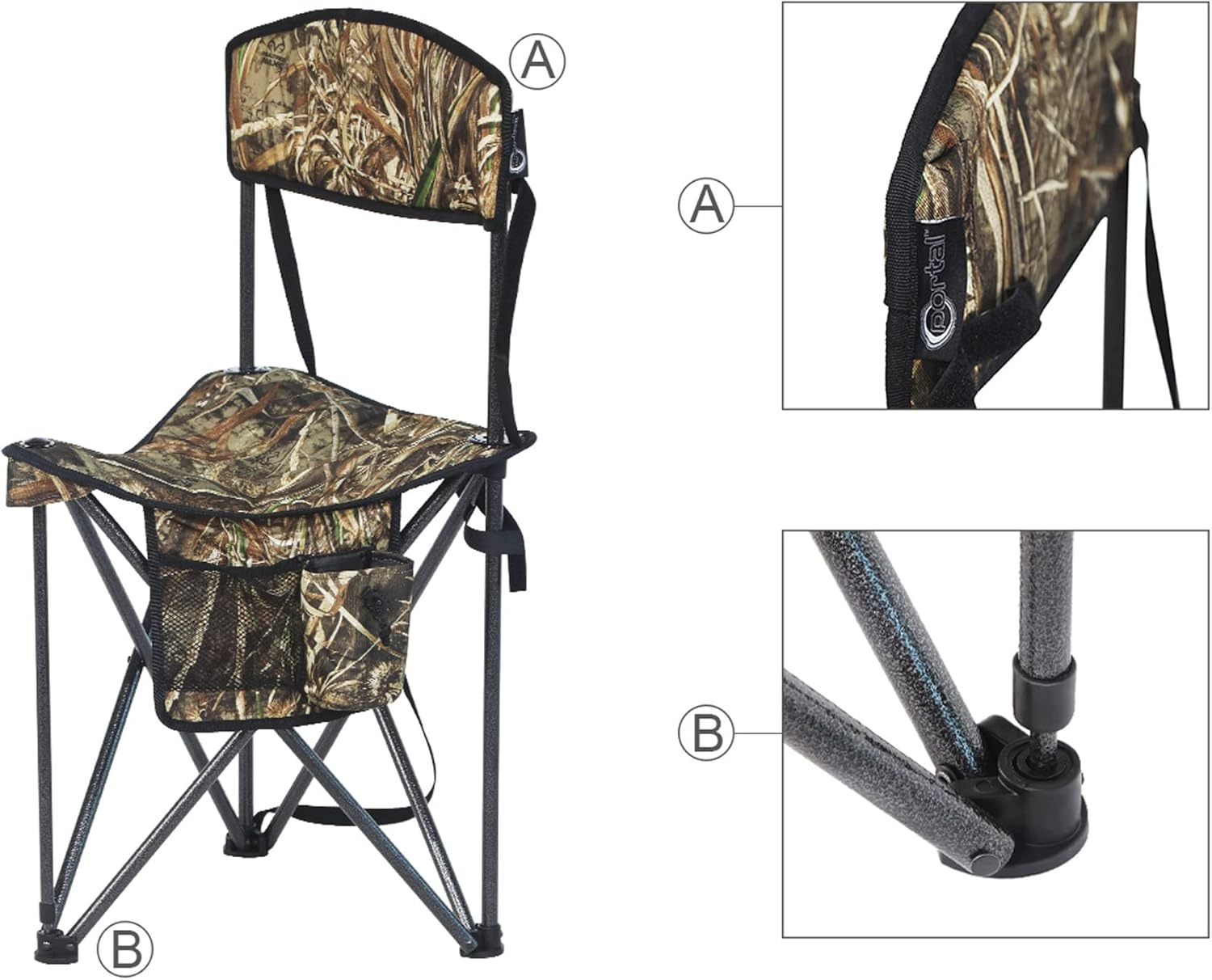 Thumbnail 5 de Portal Camping Stool Folding with Backrest – Portable, Lightweight Seat for Outdoors