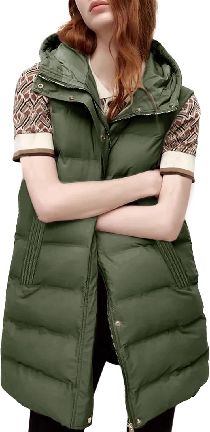 Thumbnail 5 de Tanming Women's Long Puffer Vest removable hood