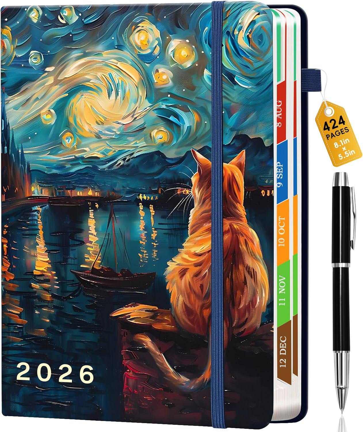 Lusibaka Agenda 2026 semainier A5 — 424 pages (21 x 14,5 cm) carnet de planning hebdomadaire