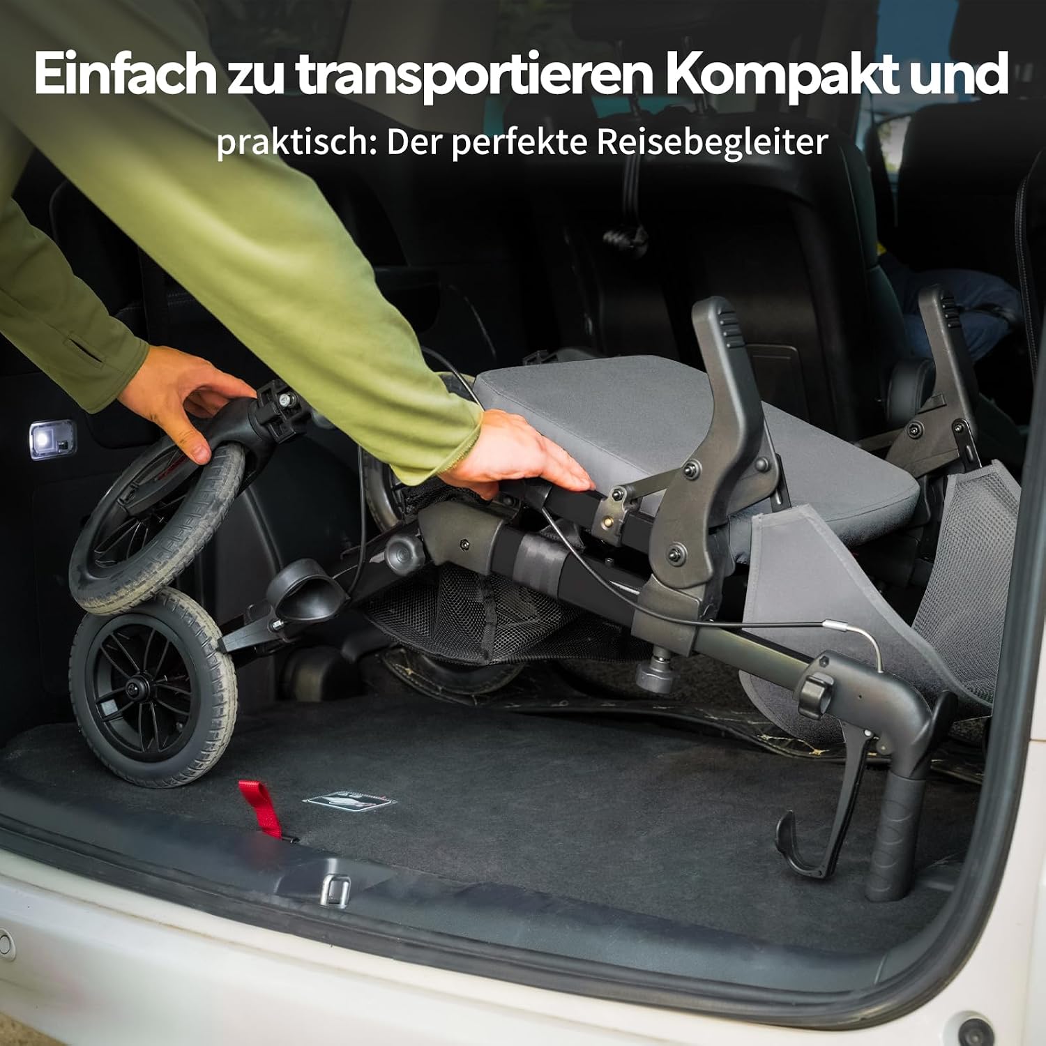 Thumbnail 5 de VOCIC 2-in-1 Rollstuhl-Rollator: faltbar, leicht, vielseitig – Outdoors mit Gummireifen und Netz-/Taschengestaltung