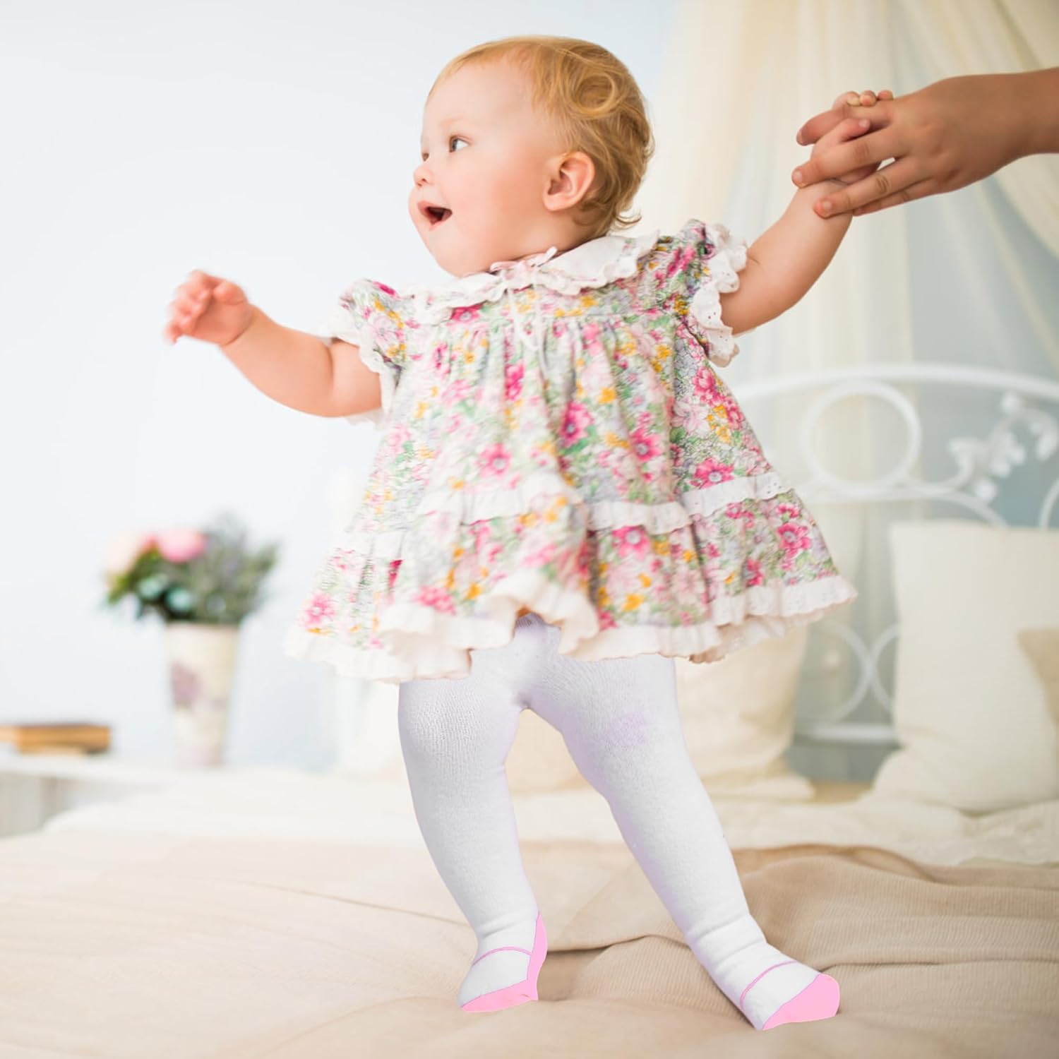 Thumbnail 4 de Baby Girls Tights 3 Pack Cotton Pantyhose (Newborn to 24 Months) – Knit Leggings Stocking in Black, White