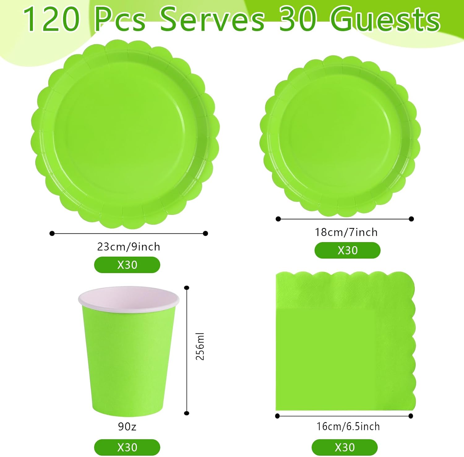 Thumbnail 1 de Disposable Party Tableware Set, 120 Pieces