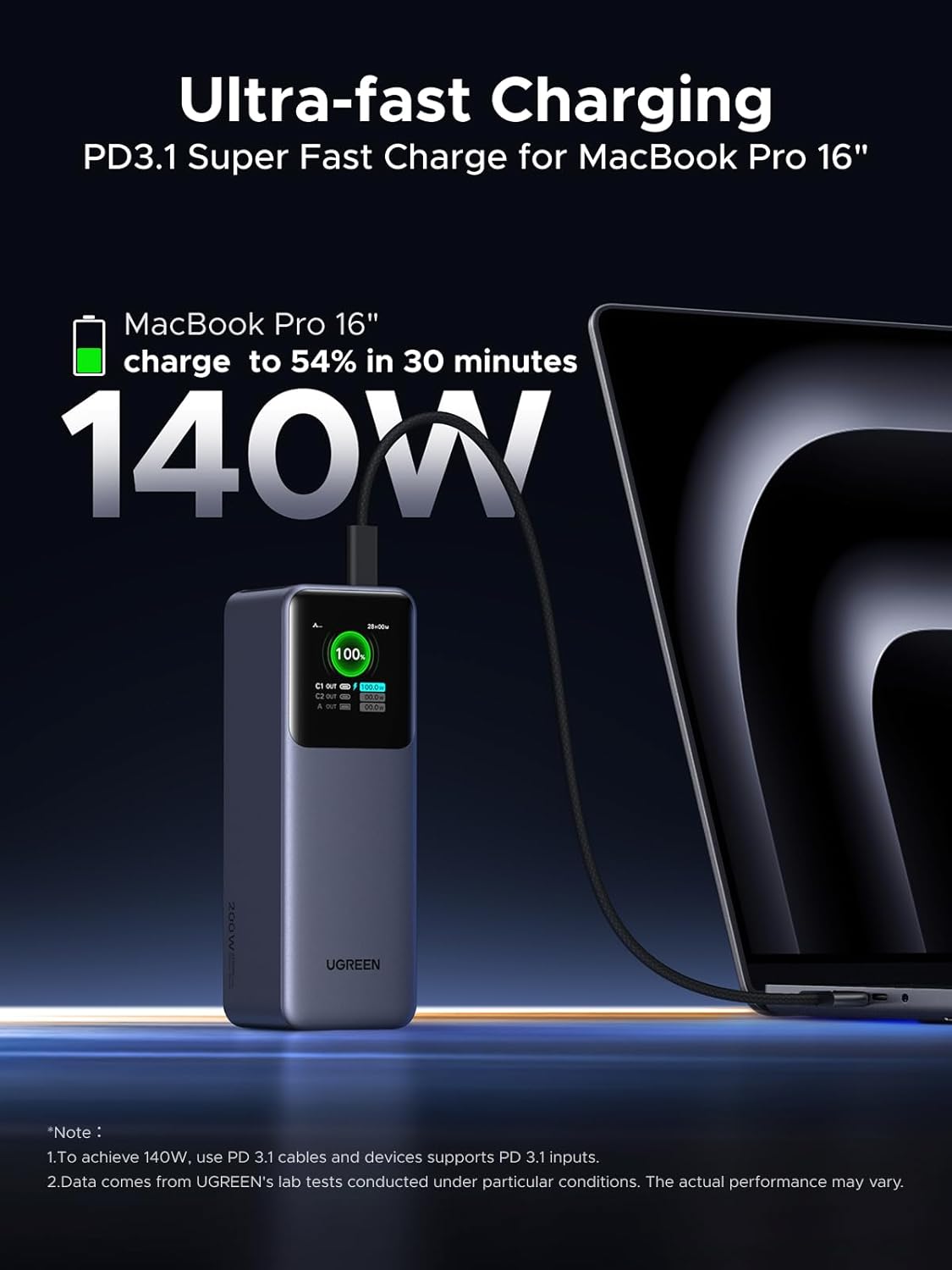 Thumbnail 1 de UGREEN Nexode Power Bank 20000mAh 145W ⚡ Carga Rápida y Inalámbrica