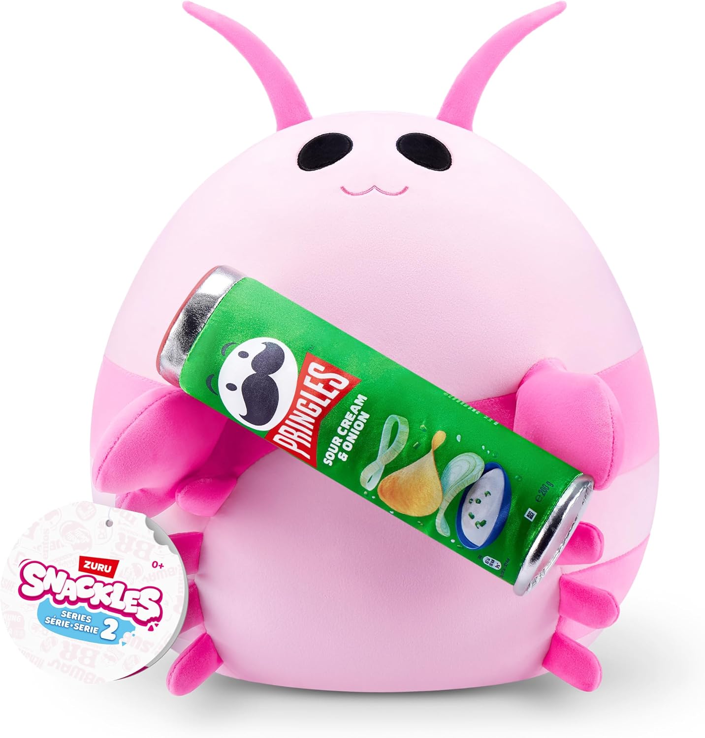 Detalle de Snackle Serie 2 da 20 cm ZURU, peluche schiacciabile con accessorio snack Pink Shrimp