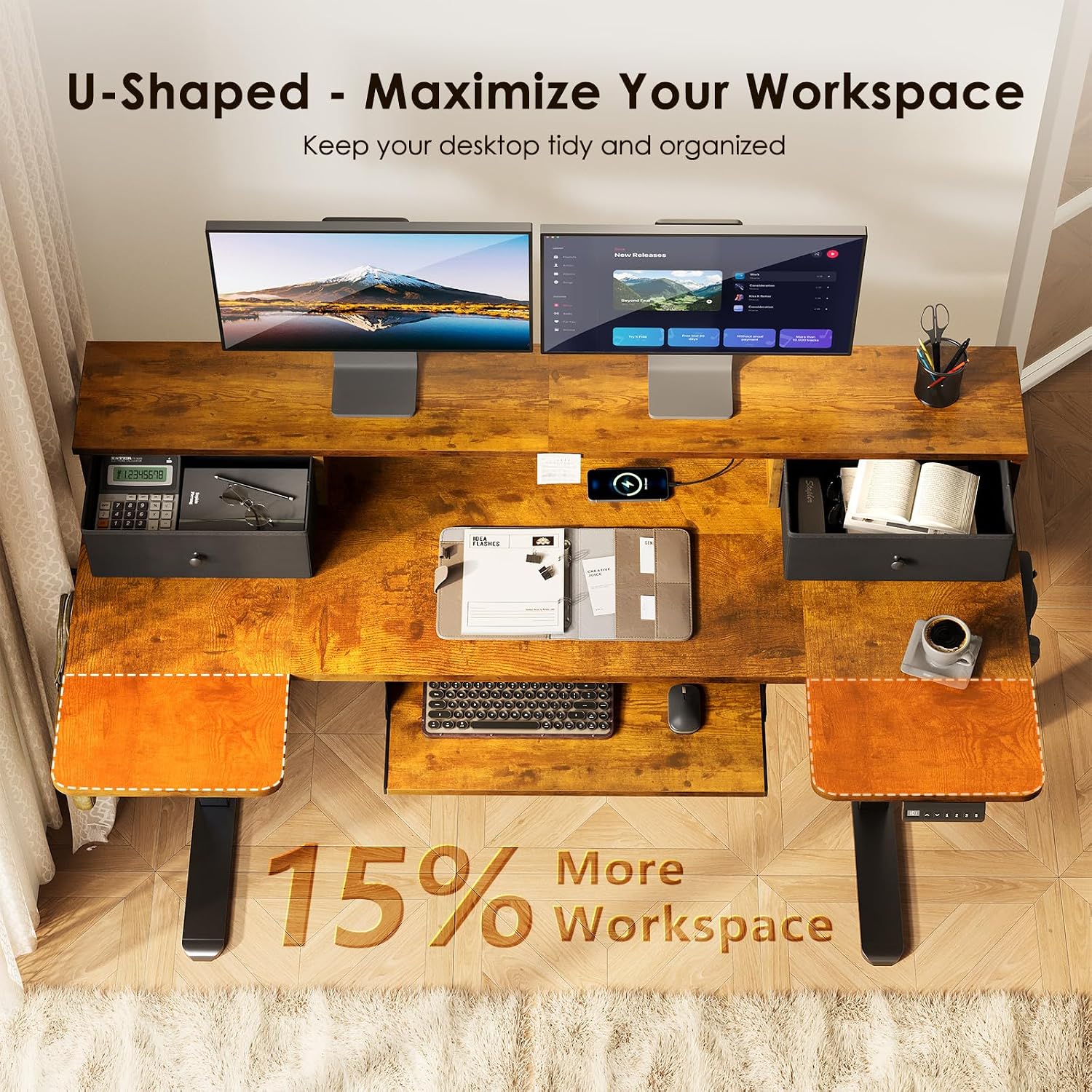 Detalle 2 de OffiGo U-Shaped Standing Desk, 55-Inch