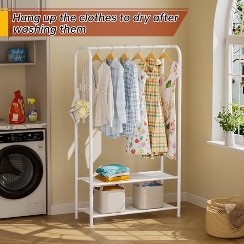 Thumbnail 3 de Golpart Portable Clothes Rail with Wheel – Freestanding Carbon Steel Drying Rack (30D x 81W x 183H, Black)