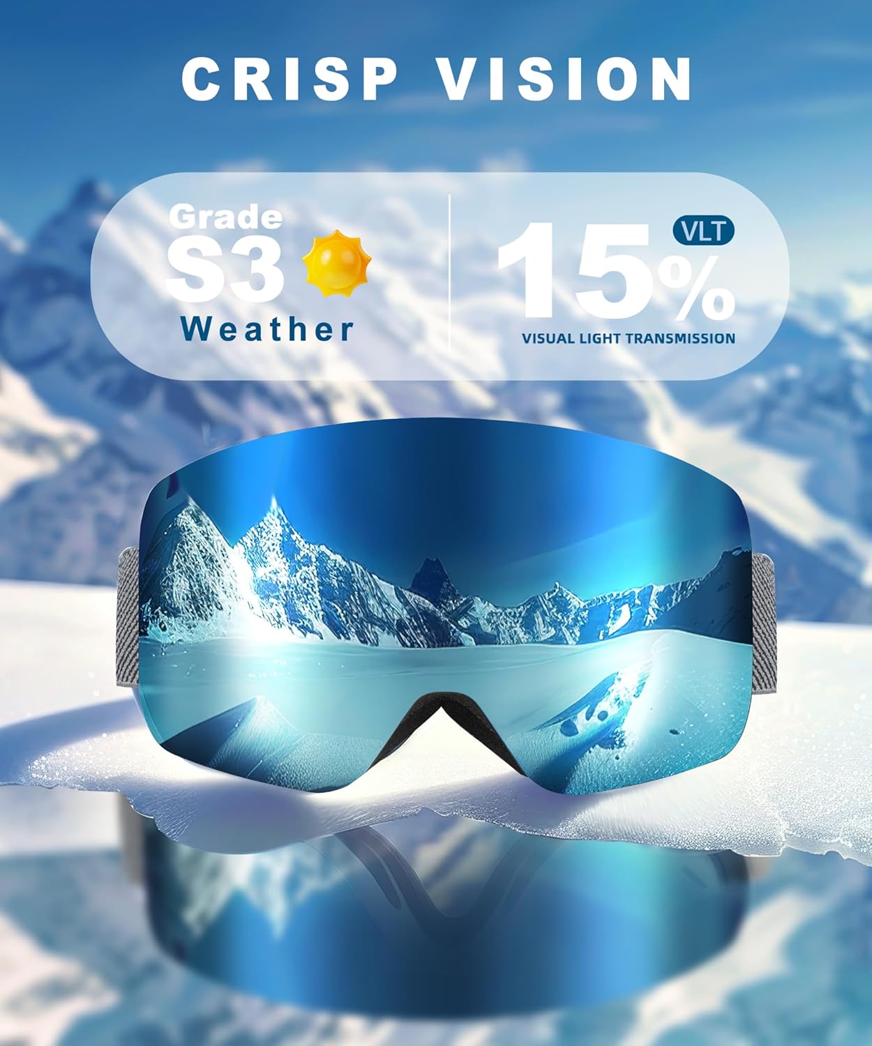 Thumbnail 3 de QALLY 2Pack Ski Goggles 100% UV Protection