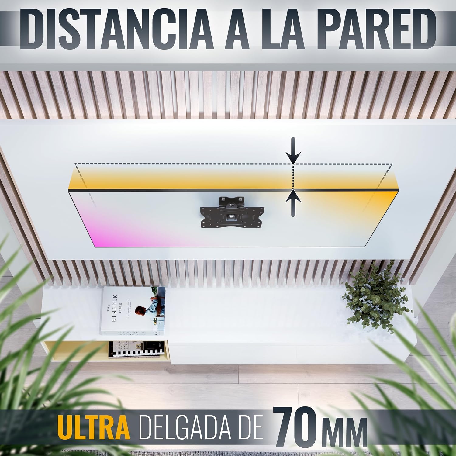 Detalle 2 de RICOO R12 Soporte TV Pared Giratorio y Inclinable 13-32"