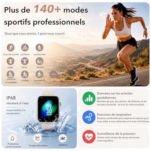 Detalle 2 de AOYBWK montre connectée 1,85 pouces
