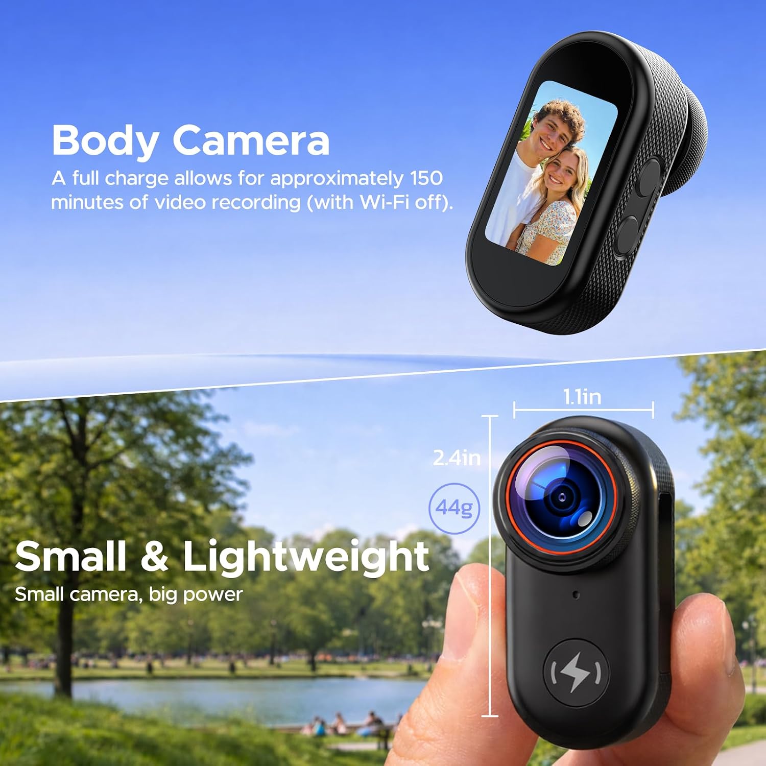 Thumbnail 6 de CAMWORLD 4K Mini Body Camera – Wearable POV with 64GB, WiFi & Magnetic Mount