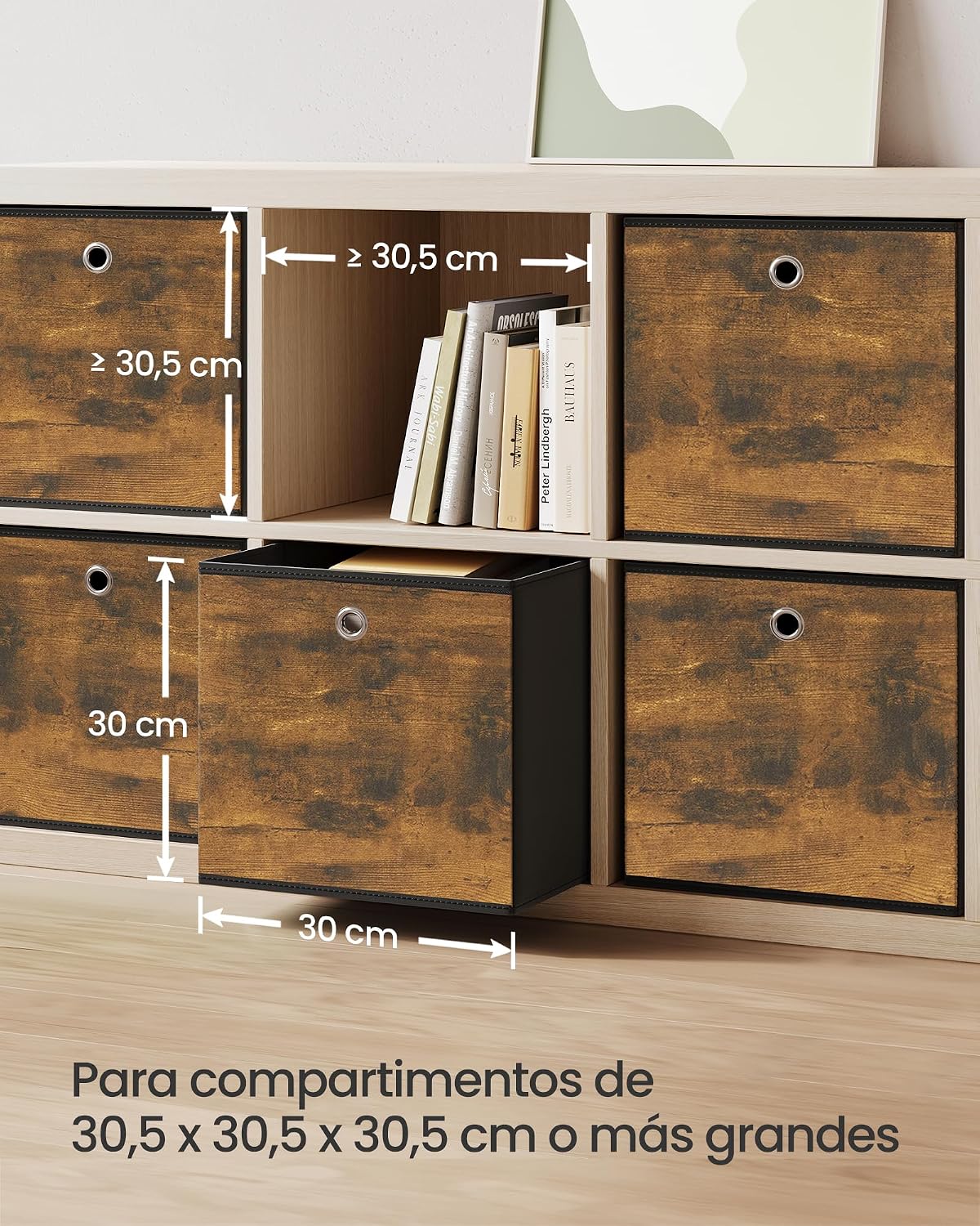 Detalle de SONGMICS RFB102B01 caja almacenaje 30x30x30 cm