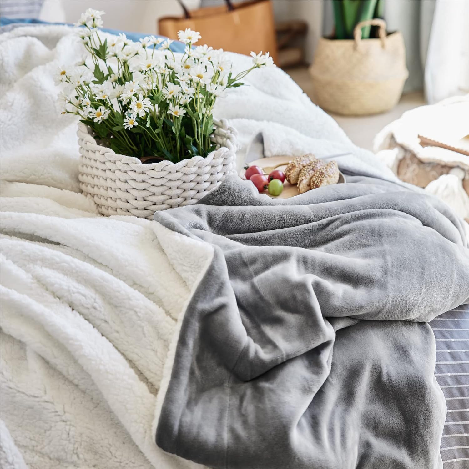 Thumbnail 1 de Bedsure Sherpa throw blanket 230x270cm