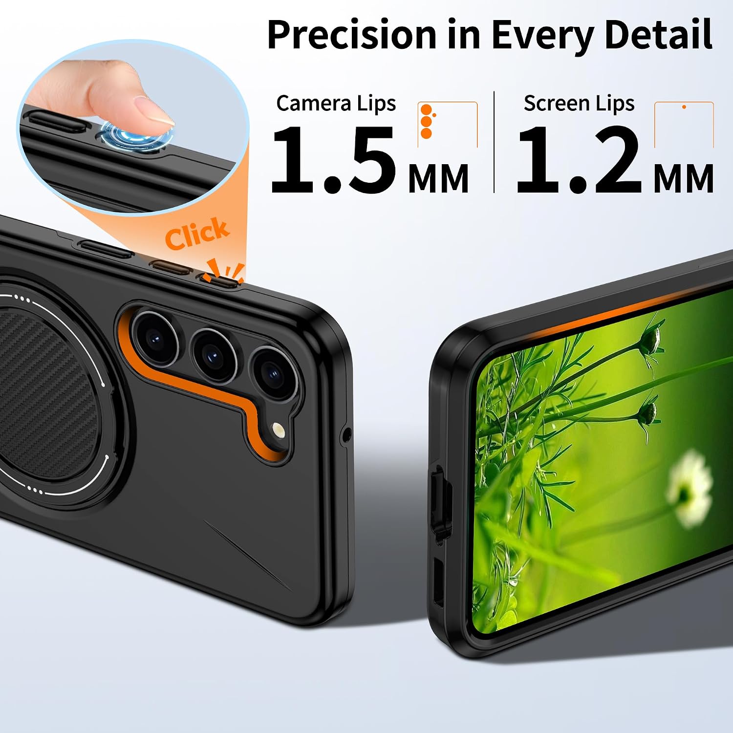 Detalle de Gritup for Samsung Galaxy S23 Plus MagSafe case with velvet cover, kickstand & dual-layer shock protection