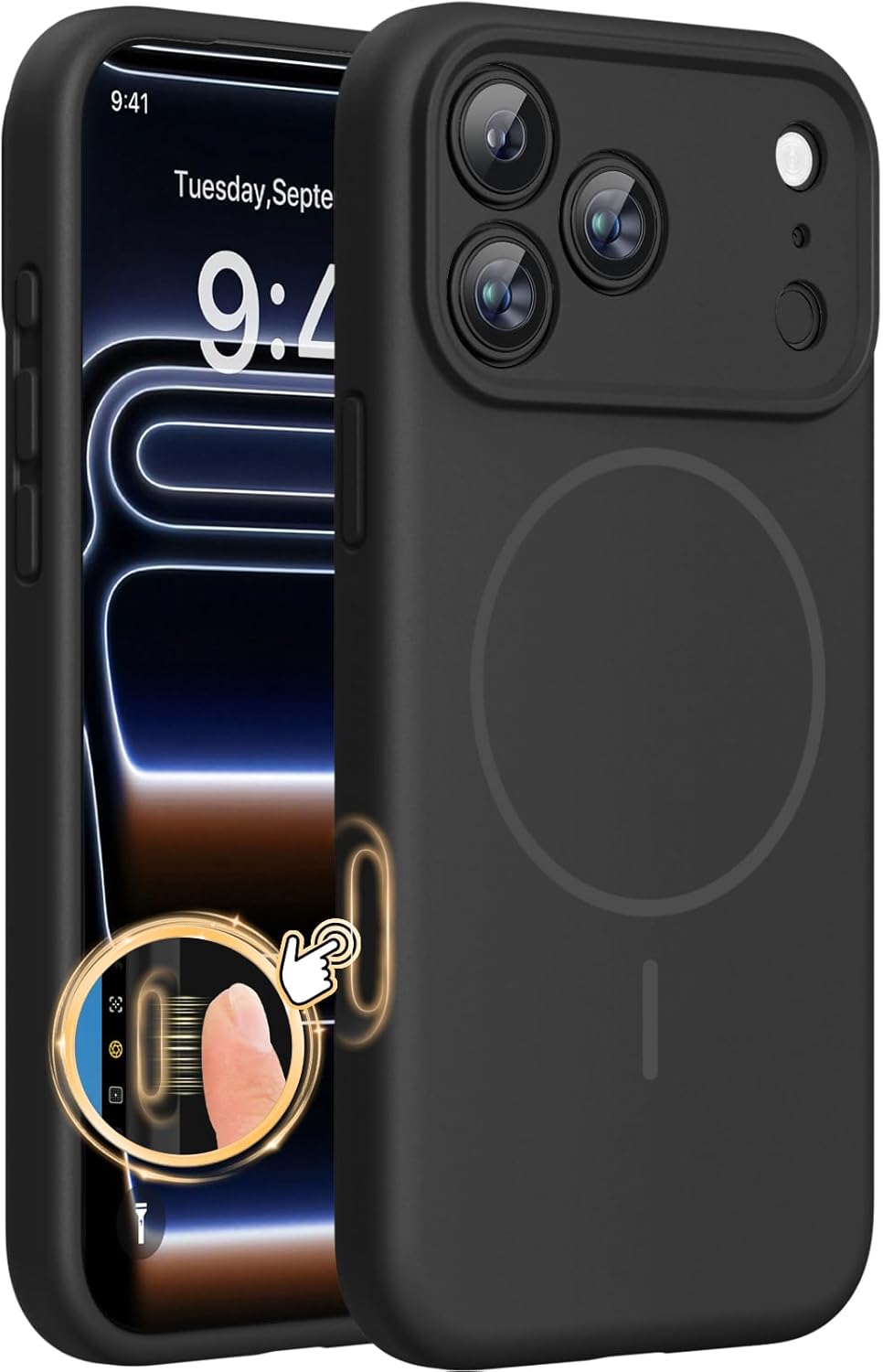 Detalle de Miracase iPhone 17 Pro Max magnetic case, 0.118 in
