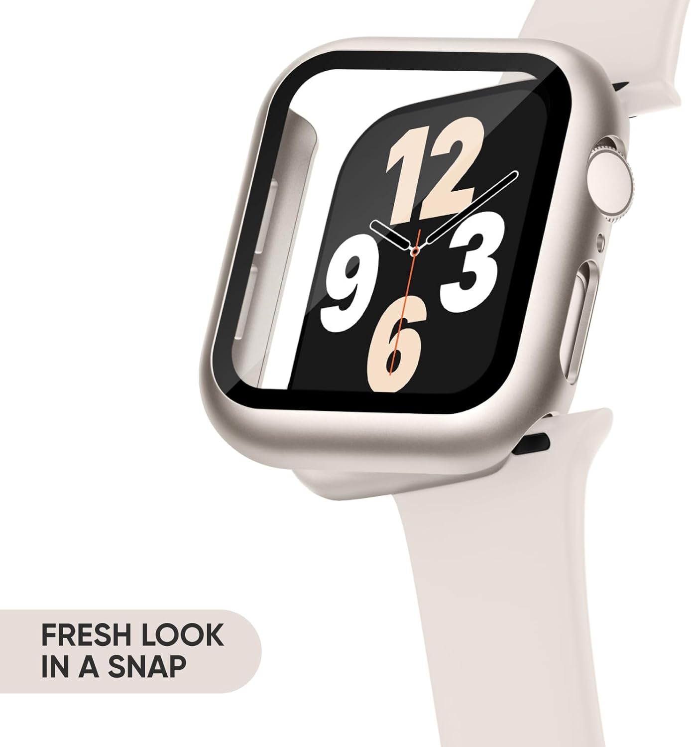 Thumbnail 5 de Joehwerr 3-in-1 silicone Apple Watch strap set for 40mm, with protective cover and 9H tempered glass (Starlight)