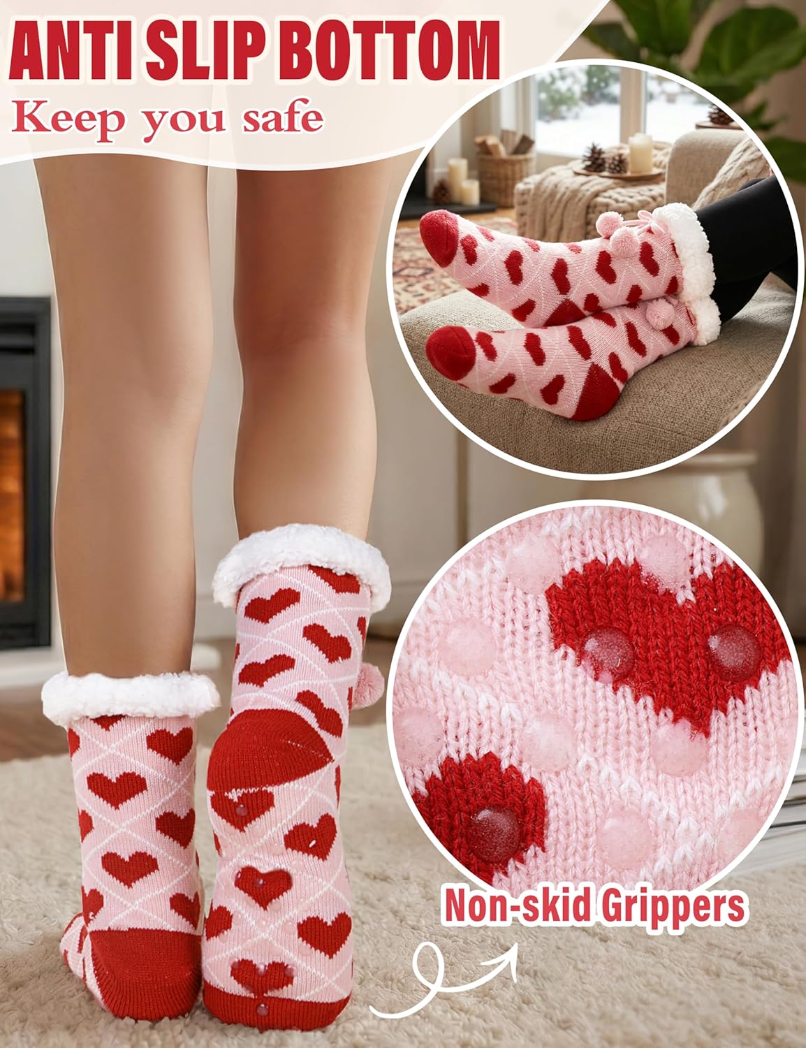 Thumbnail 4 de MOGGEI Fuzzy Grips Slipper Socks 3X Warmer