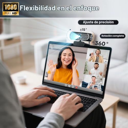 Detalle 2 de Shcngqio 1080P HD Webcam con Micrófono, Cubre-Lente y Gran Angular