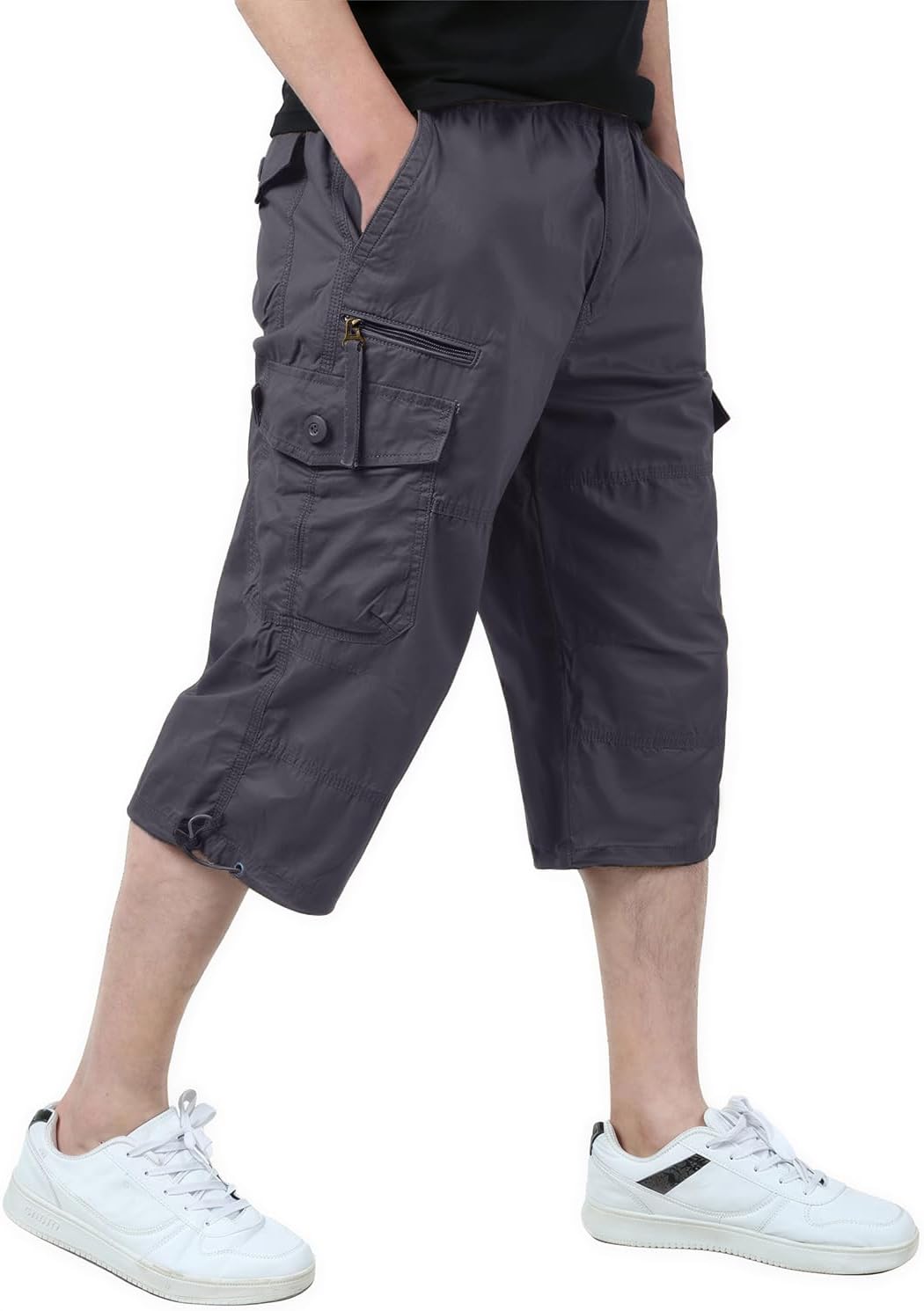 Thumbnail 6 de KEFITEVD Cargo Shorts Men: 3/4 Length, Cotton Comfort with Multi Pockets