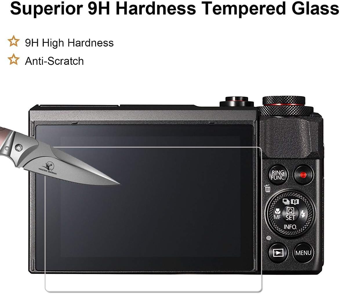 Detalle 2 de OOTSR 4 Stück Display-Schutzfolie aus Glas für Canon G7X Mark II, G9X, G9X II, G7X, G5X – 9H Panzerglas mit 2,5D Rundkante