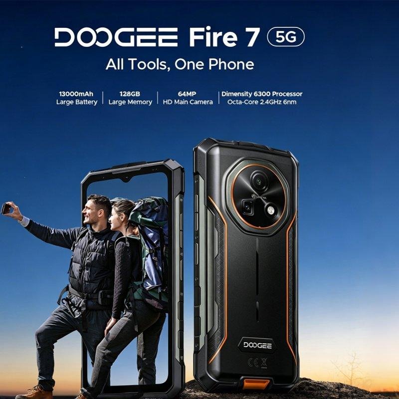 Detalle 2 de Doogee Fire 7 5G 6GB 128GB 6.6" Naranja: autonomía para trabajo de campo