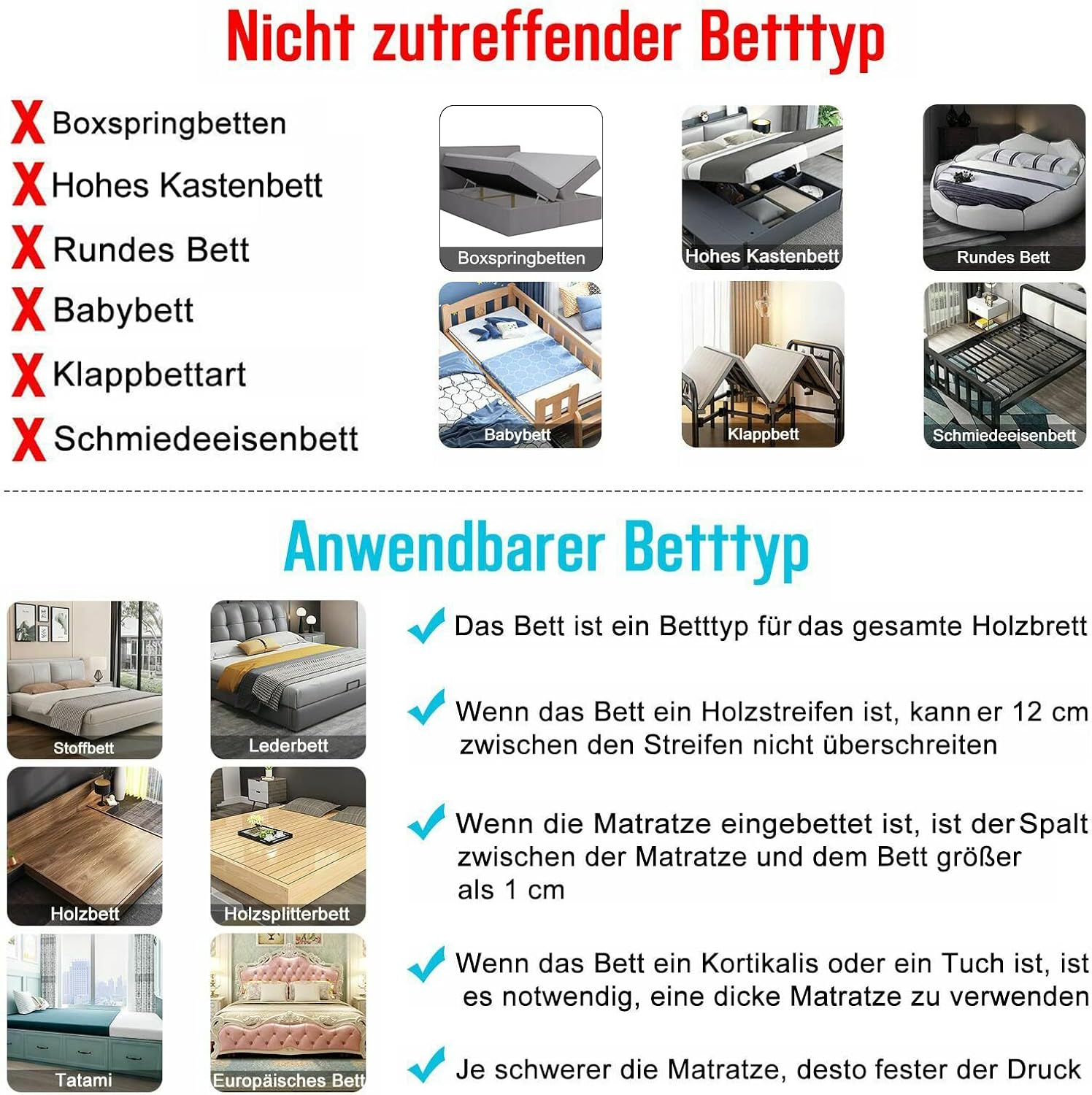Detalle de UISEBRT HM-CH-002 bedhekje van 180 cm, verstelbaar in hoogte, grijs