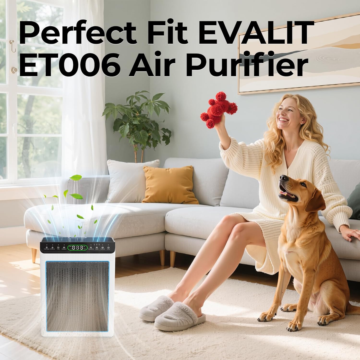 Thumbnail 2 de EVALIT Genuine ET066 Air Purifier Replacement Filter (Pet Dander Version) – HEPA 3-stage filtration, washable pre-filter