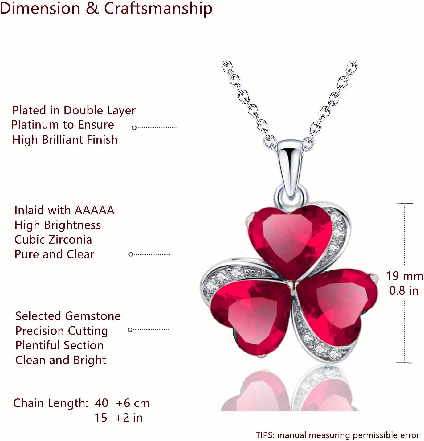 Thumbnail 5 de VONSSY Elegant Clover Pendant Necklace 🍀