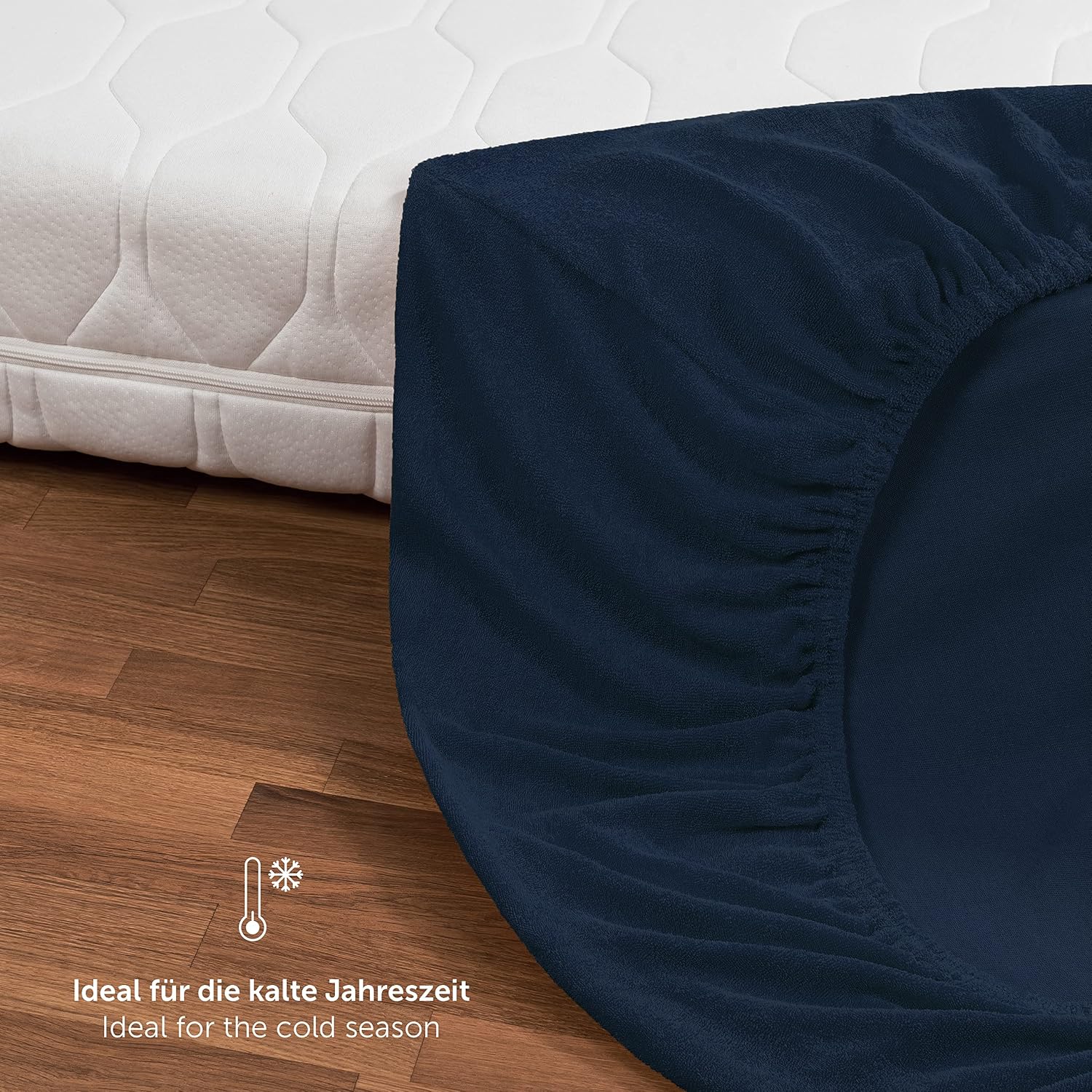 Detalle 1 de Laleni Terry Fitted Sheet 40x90cm for Cribs, Dark Ocean Blue