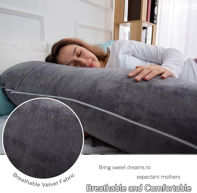 Thumbnail 2 de AMCATON Extra-Large U-Shaped Maternity Pillow, Dark Grey, Removable Cover
