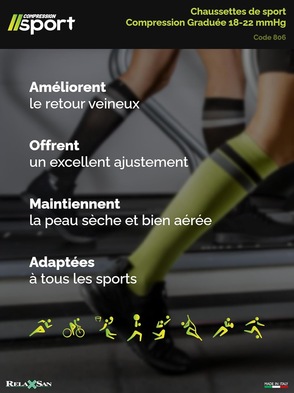 Thumbnail 5 de Relaxsan chaussettes de contention 18-22 mmHg sport & running (femme et homme) 806