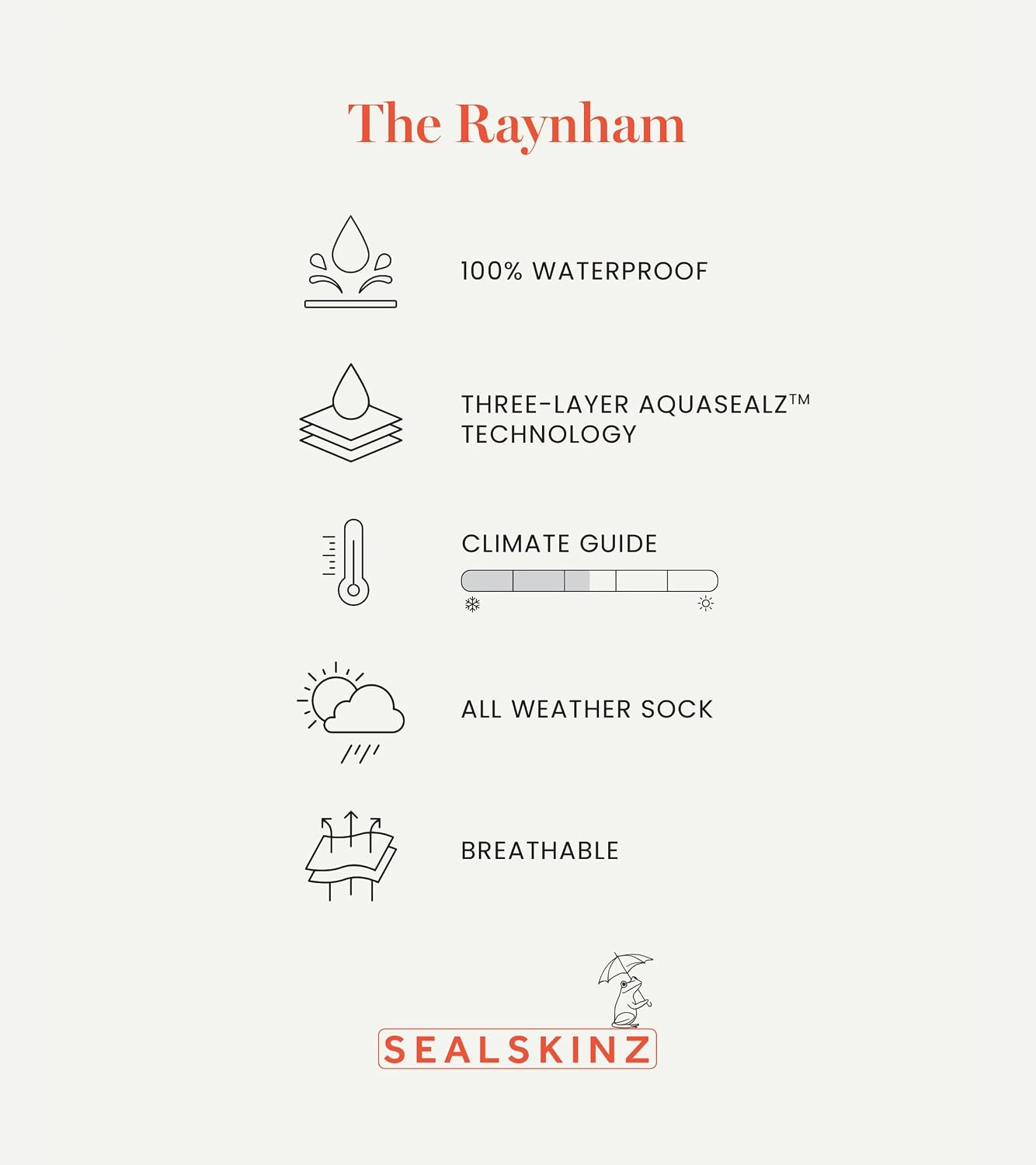Detalle 1 de SEALSKINZ Raynham Waterproof sock 4-way stretch