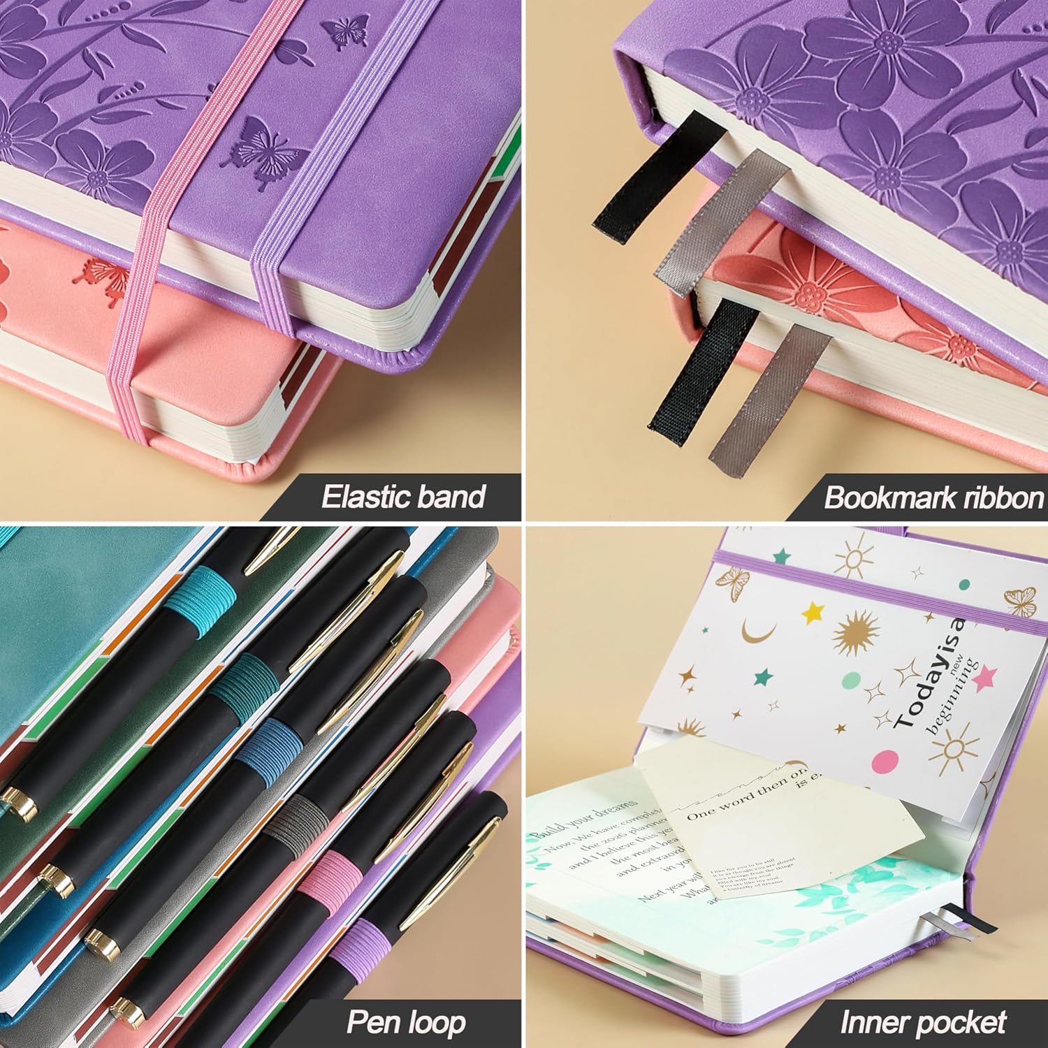 Detalle de Academic Diary 2026–2027 A5 Week to View – Lavender Hardback Weekly Planner