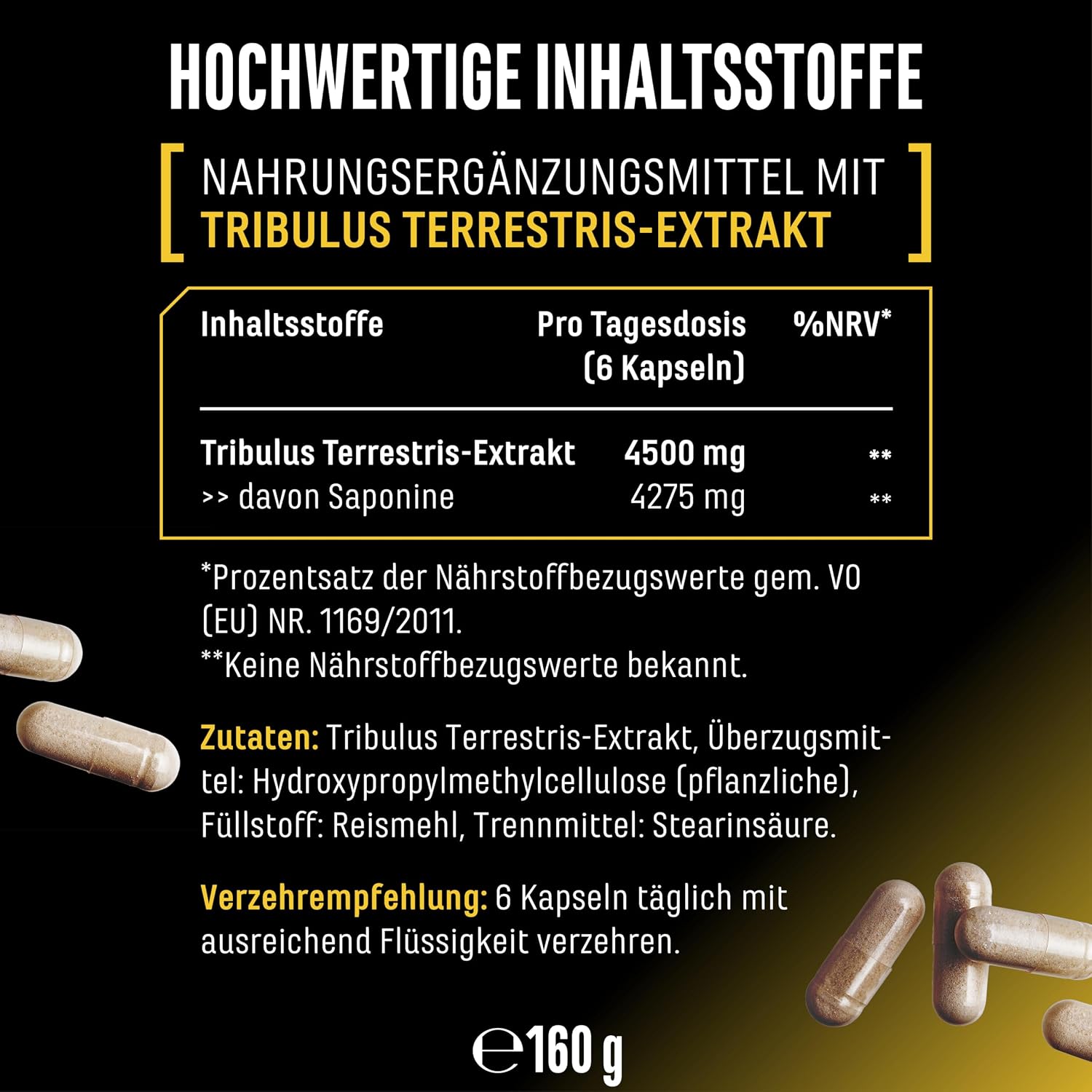 Detalle 2 de Tribulus Max – 180 Kapseln hochdosiert (10:1, 4500 mg/Tag) – vegan & ohne unnötige Zusätze