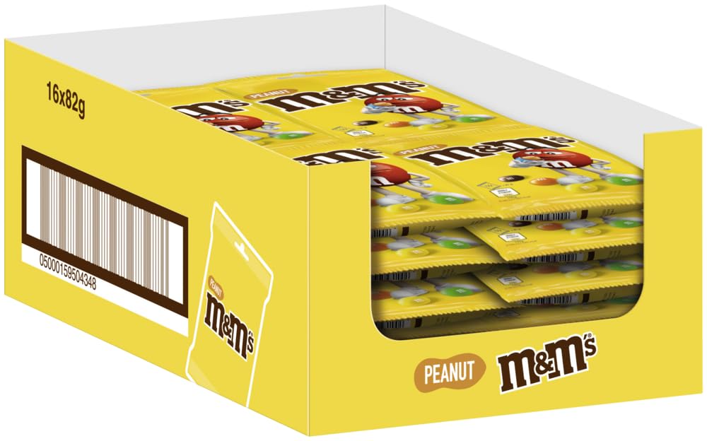 Detalle de M&M'S Peanut – Schokolinsen mit Erdnusskern, 16x82 g