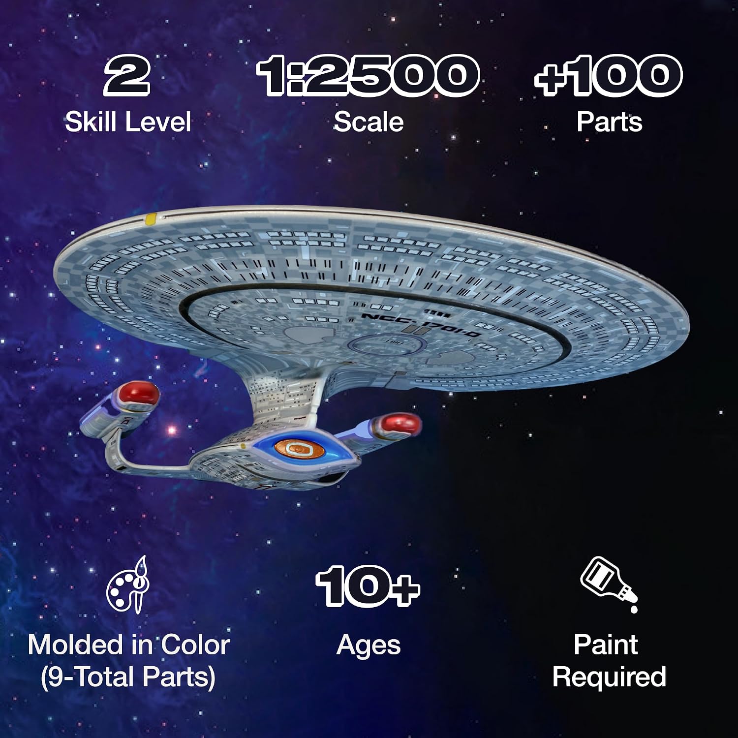 Thumbnail 1 de AMT AMT1126 新スタートレック NCC-1701D プラモデル 1/2500スケール・接着剤不要