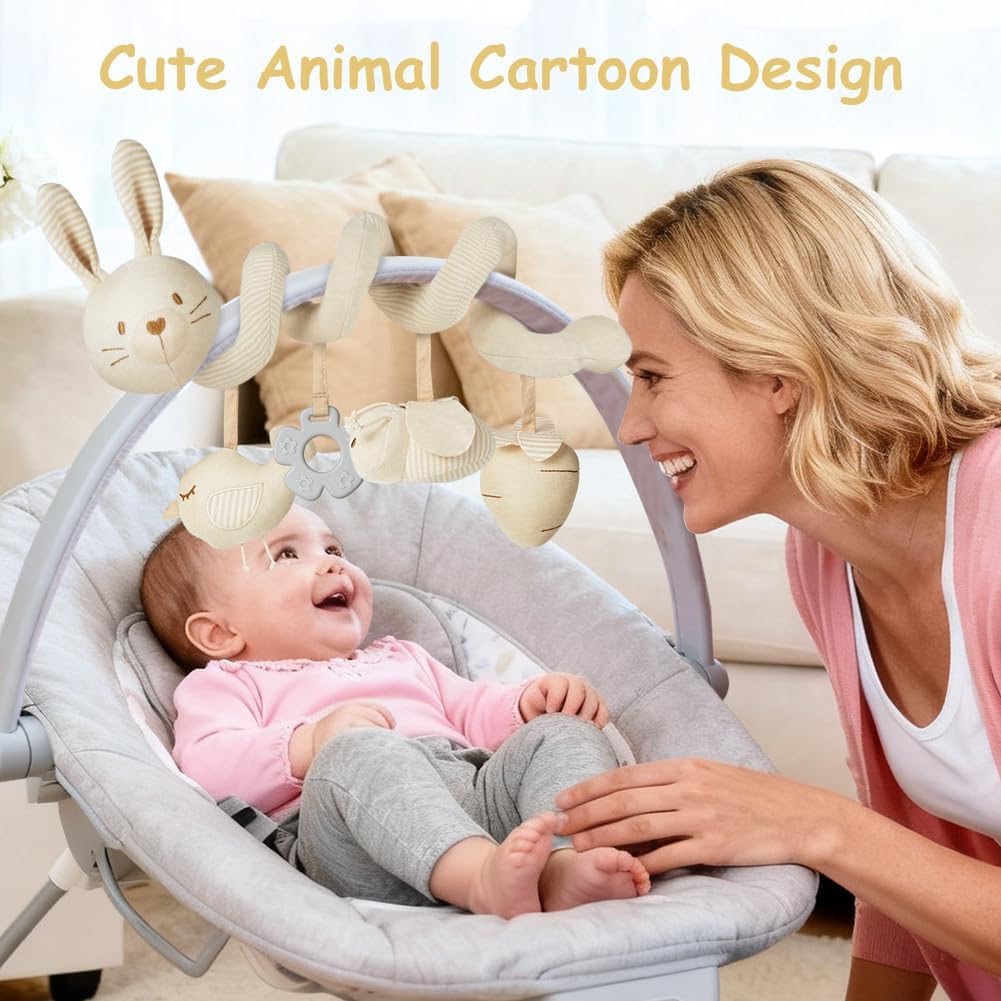 Thumbnail 6 de Vicloon Spiral Plush Stroller Toy for Neonates (Rabbit) – Safe, entertaining activity toy